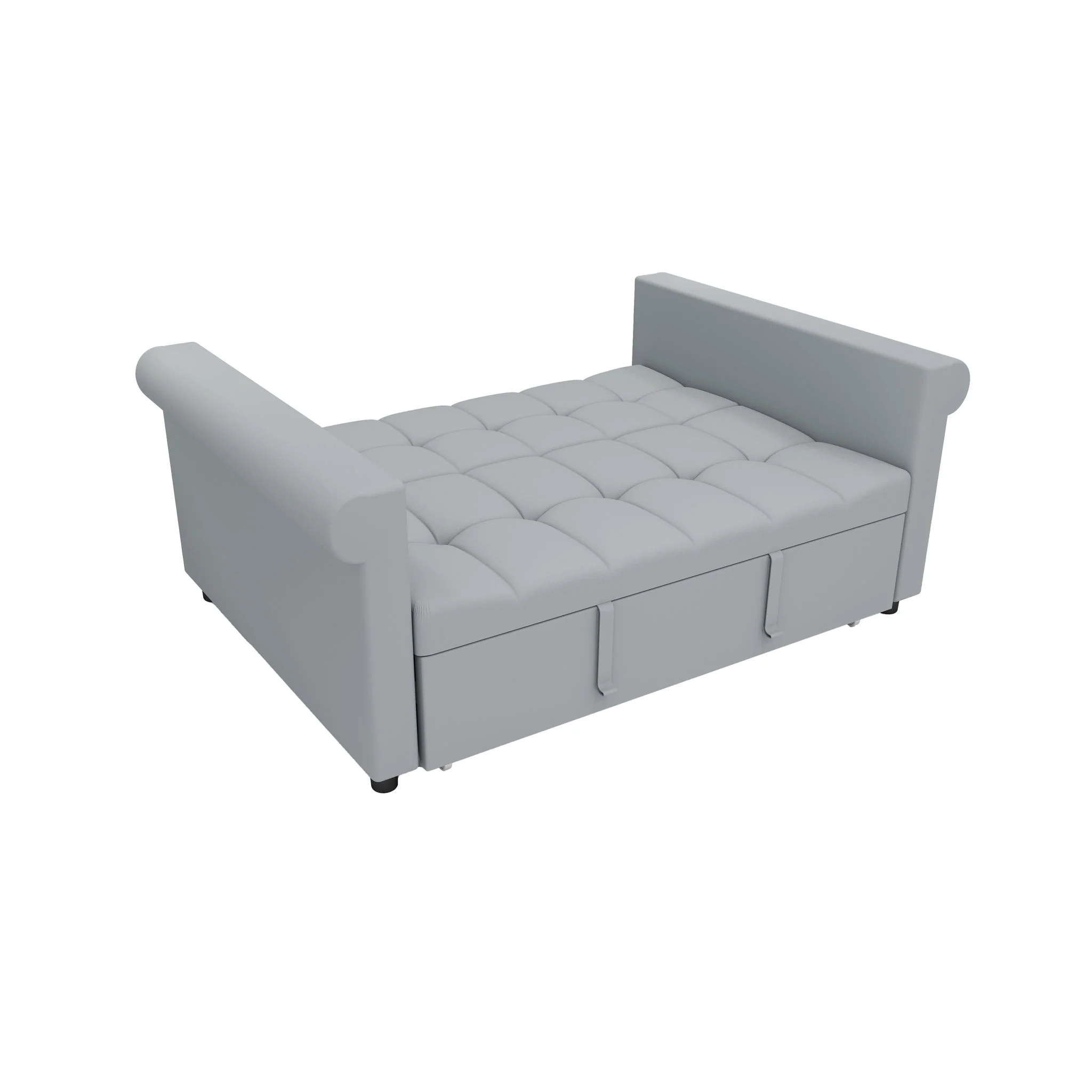 Compact Loveseat With Trundle Sleeper And Storage Pocket - Gray - Image 3