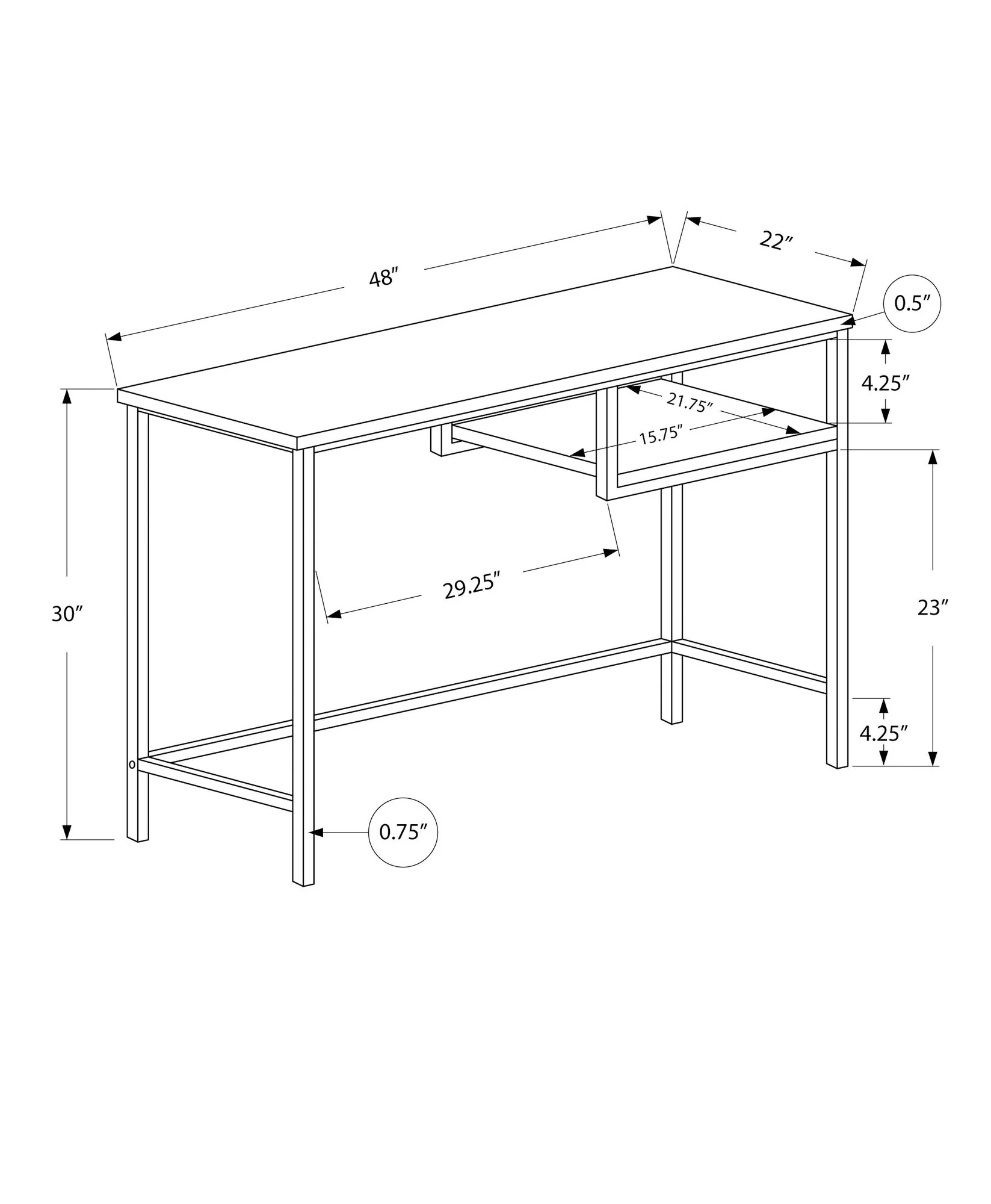 Computer Desk For Home Office, Compact Modern Design, Contemporary & Modern - Image 11