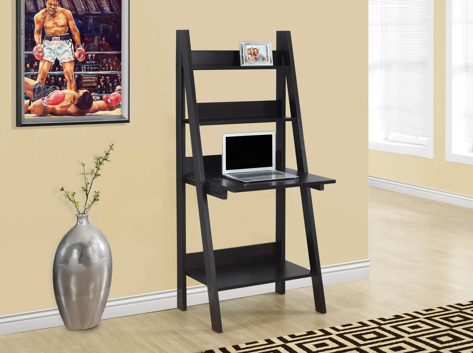 Computer Desk For Home Office, Laptop, Leaning, Storage Shelves - Image 6