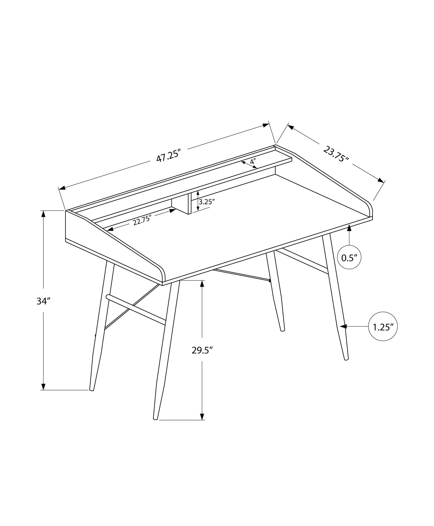 Computer Desk For Home Office, Sturdy Construction, Storage Shelves - Image 9