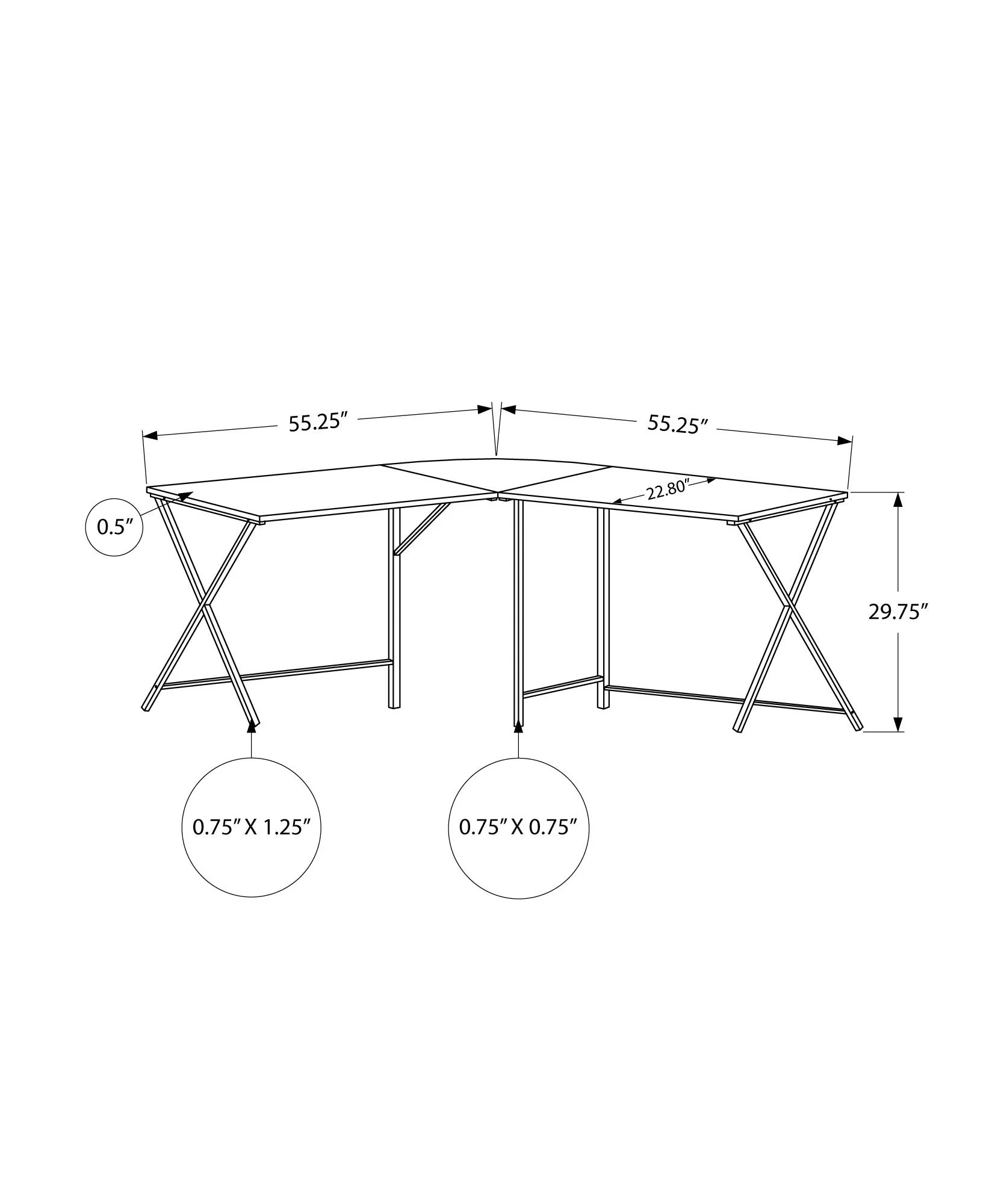 Computer Desk, Home Office, Corner, L Shape, Laptop, Contemporary / Modern - Image 8