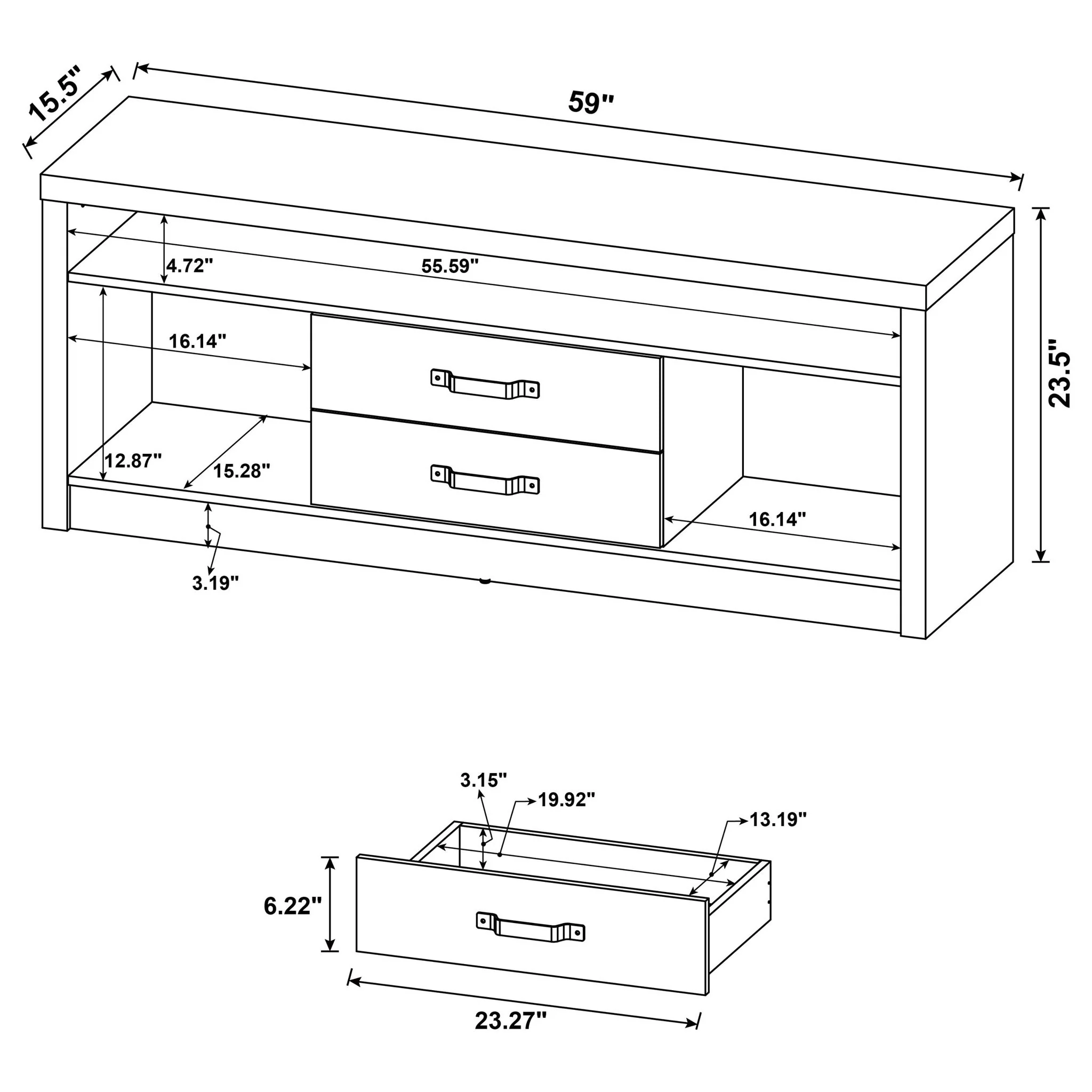 Conifer - 3 Piece TV Entertainment Center With Storage - Gray - Image 4