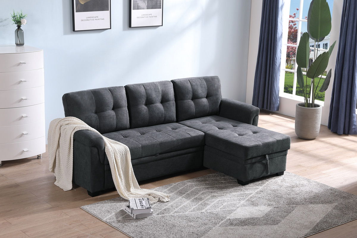 Connor - Fabric Reversible Sectional Sleeper Sofa Chaise With Storage - Image 4