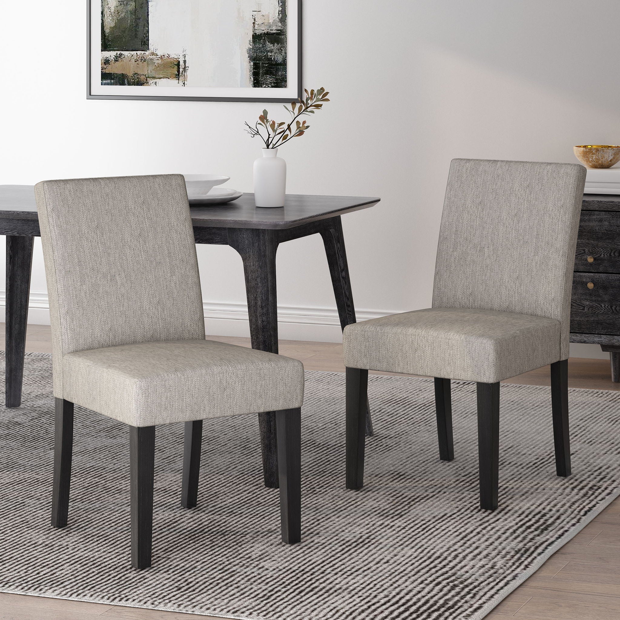 Contemporary Dining Chair With Upholstered Seating And Tapered Legs - Image 10
