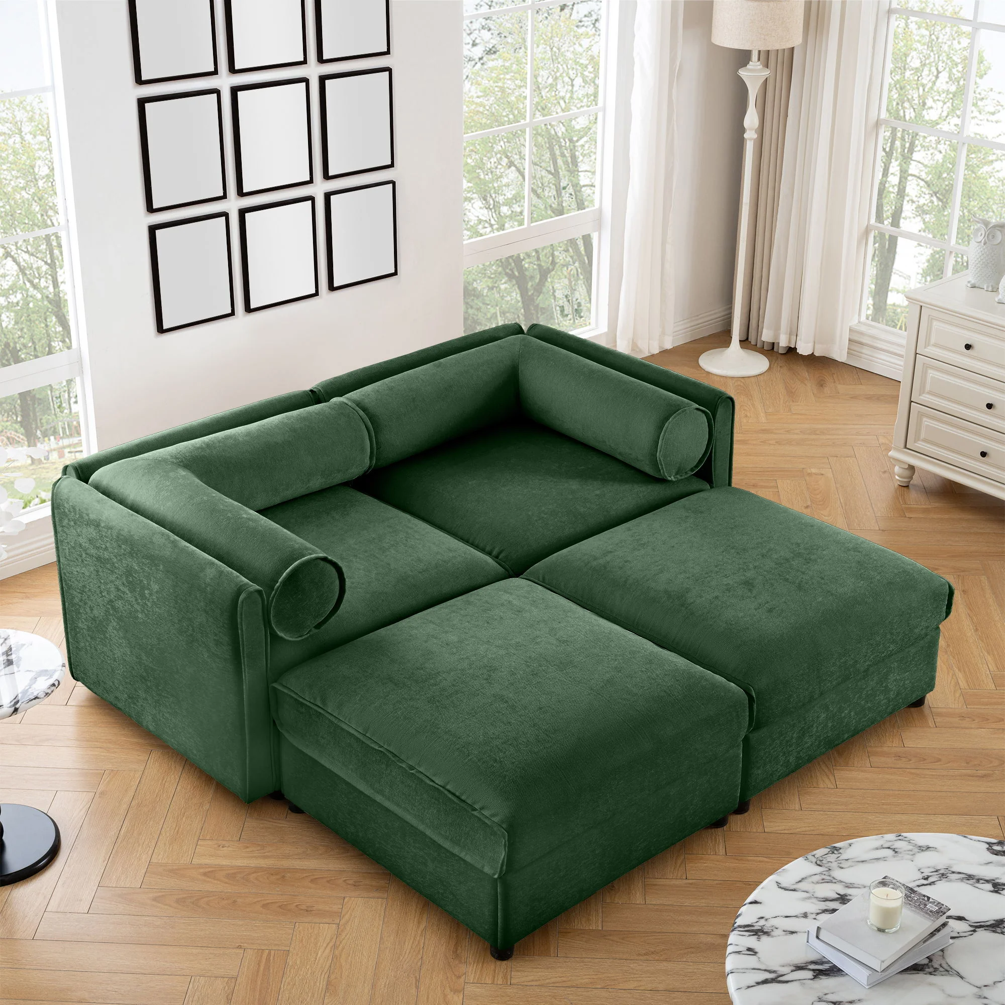 Contemporary Elegant Sofa With Storage And Ottoman - Image 29