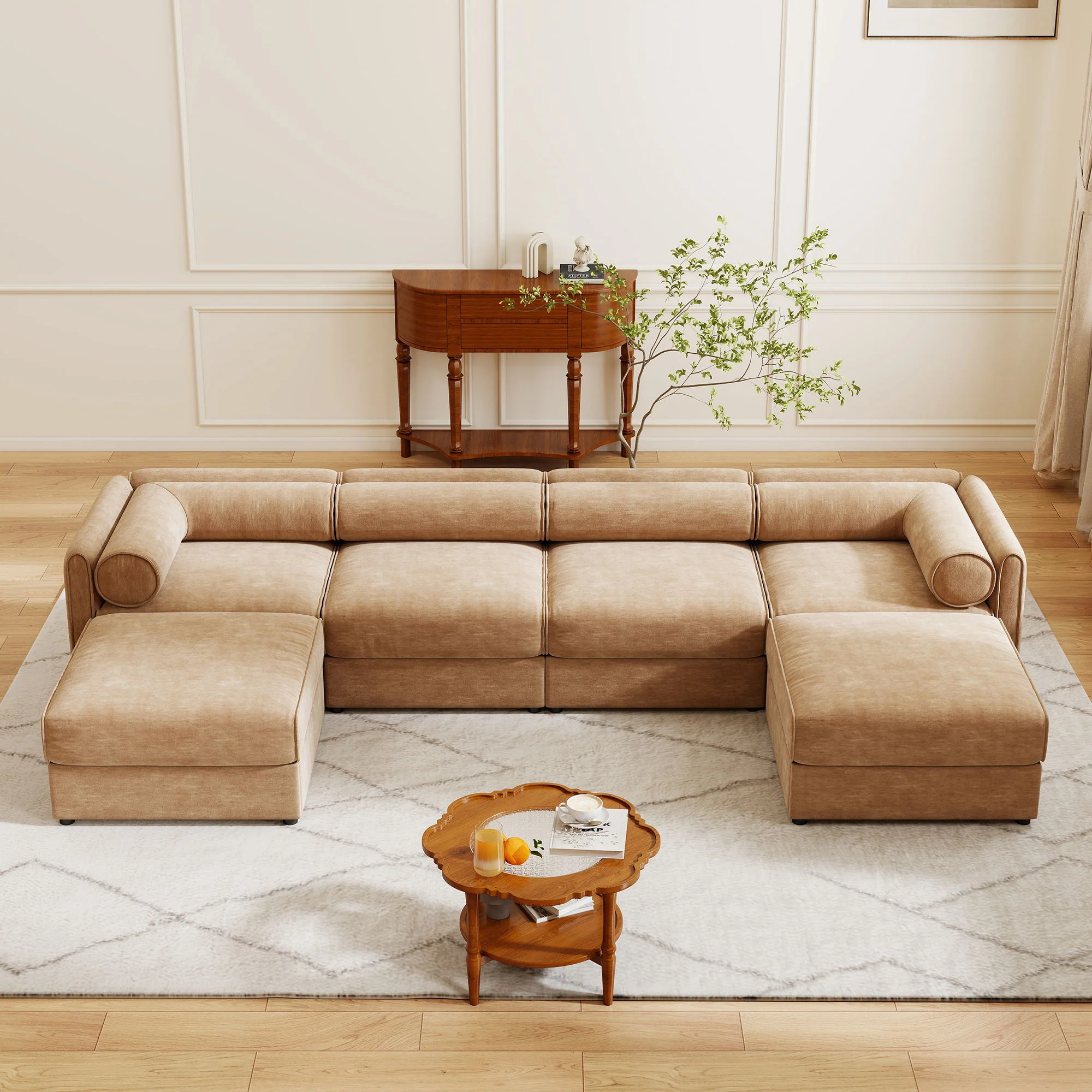 Contemporary Elegant Sofa With Storage And Ottoman - Image 53