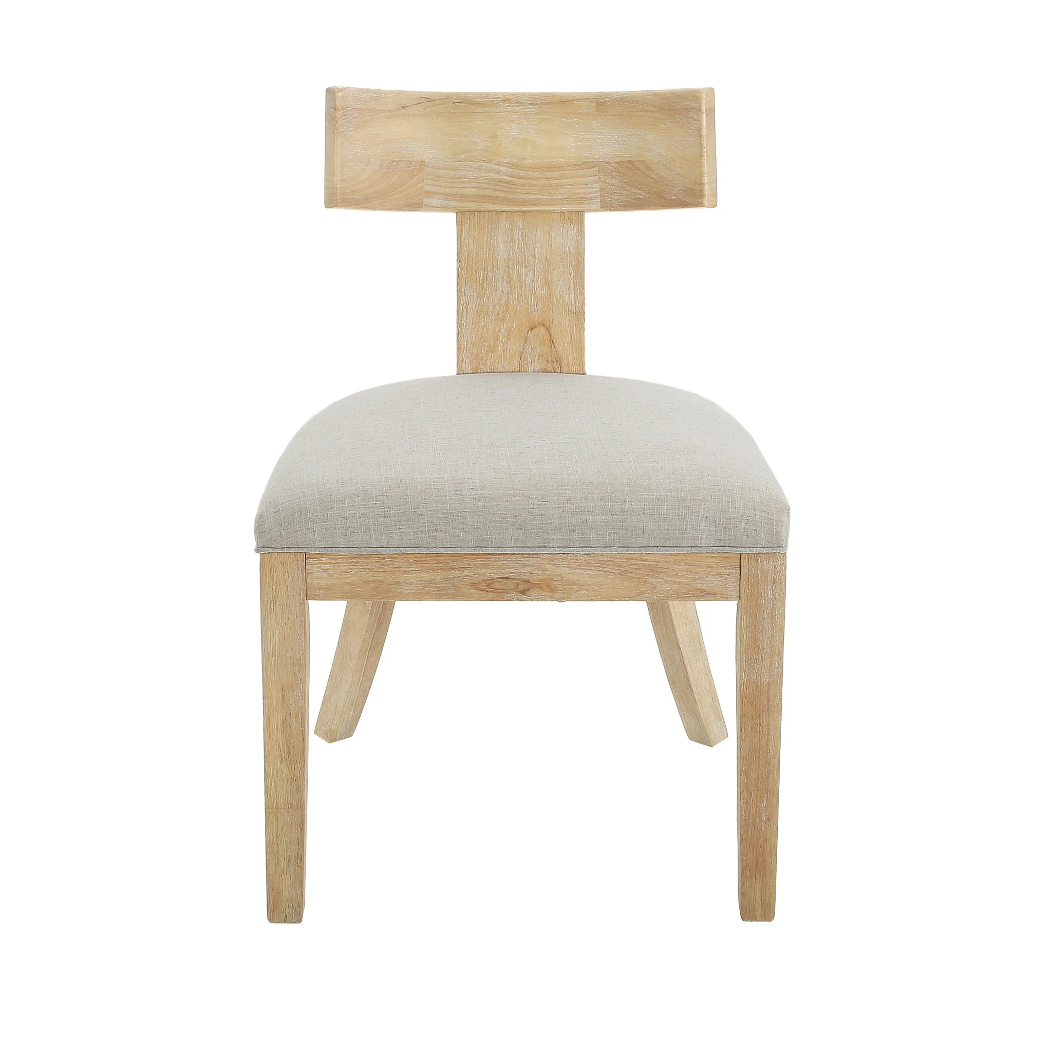 Contemporary Fabric Upholstered Side Dining Chairs Set With Curved Back - Image 2