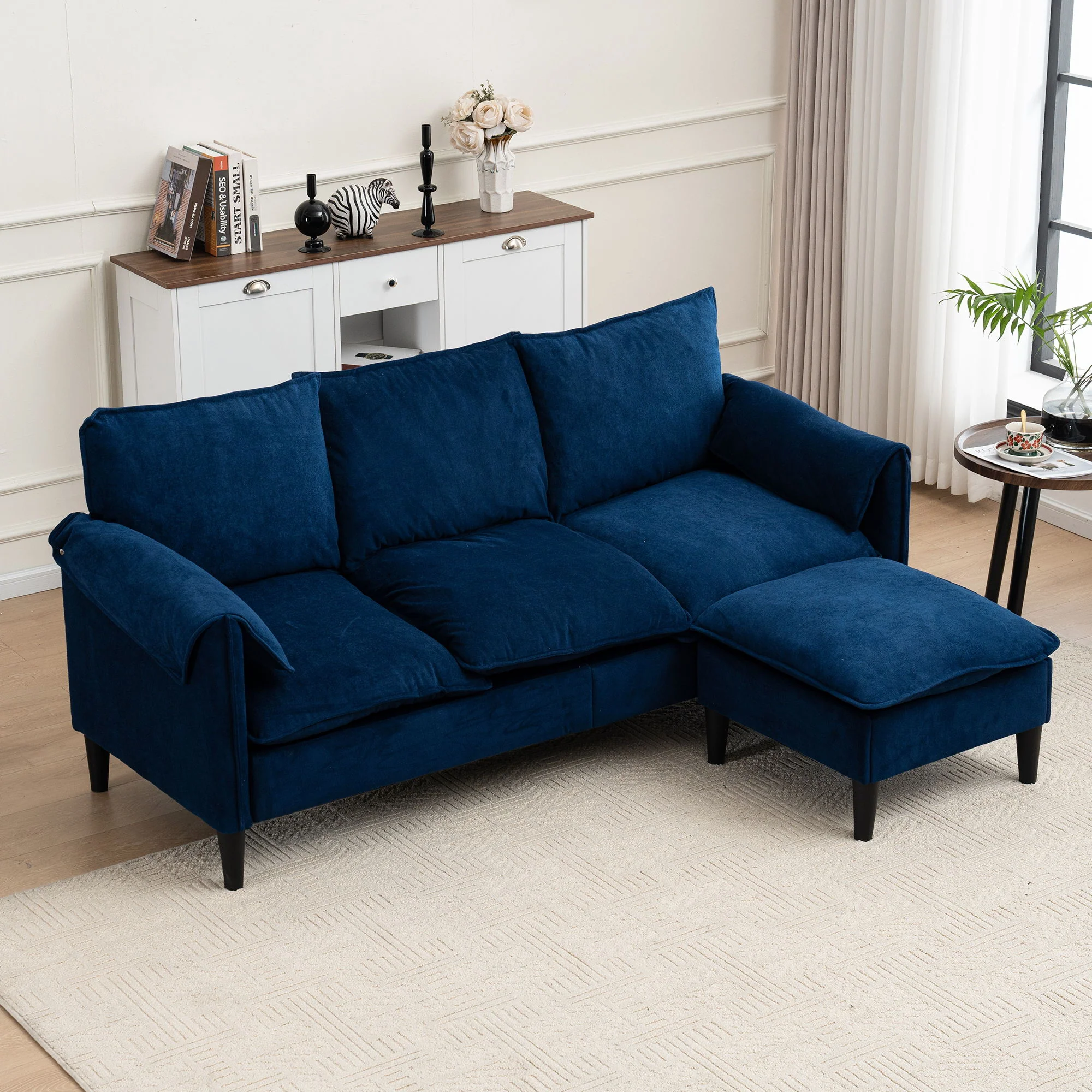 Convertible Combination Sofa With Footstools With Storage - Image 16