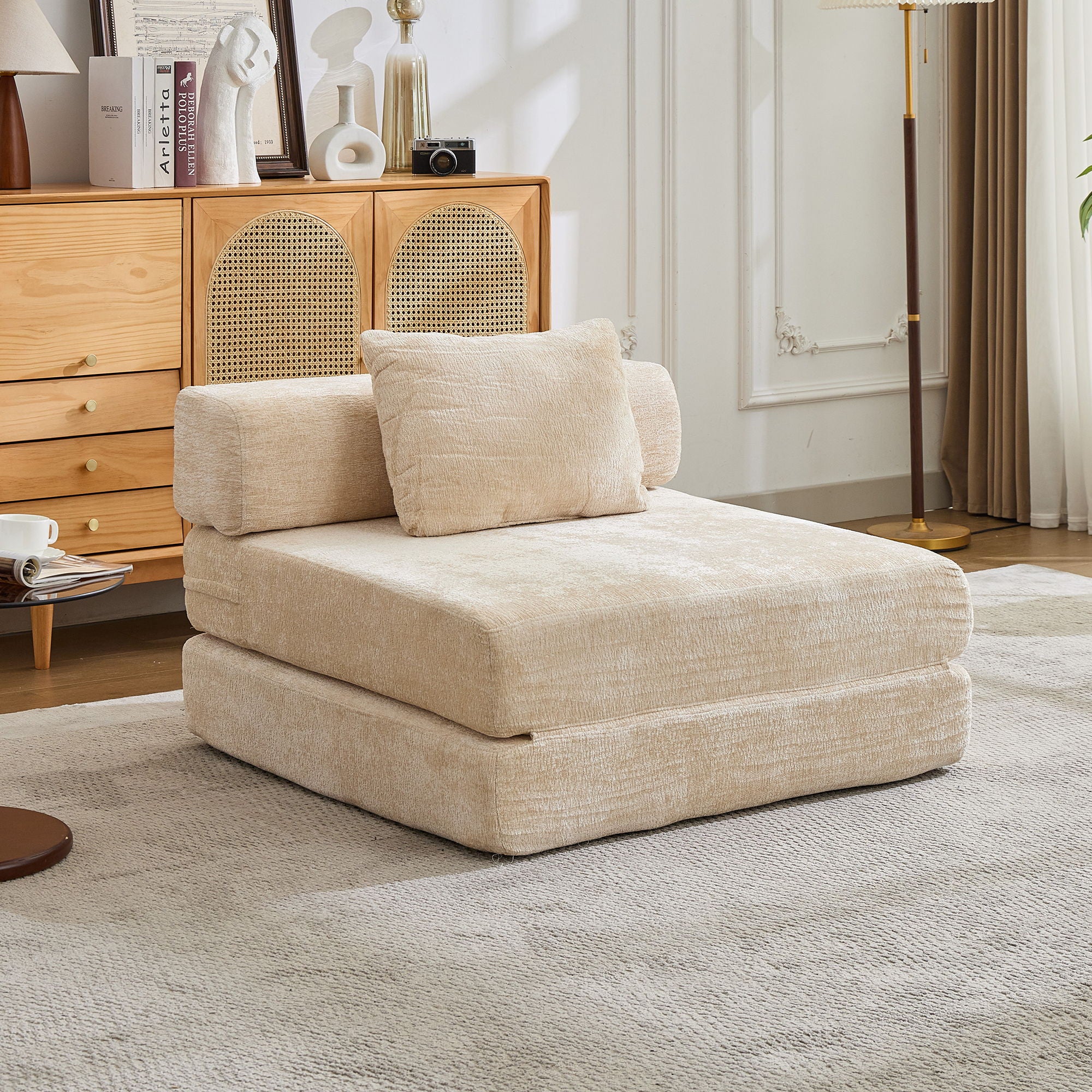 Convertible Floor Sofa Bed With Fixed Shape Frame For Living Room - Image 13