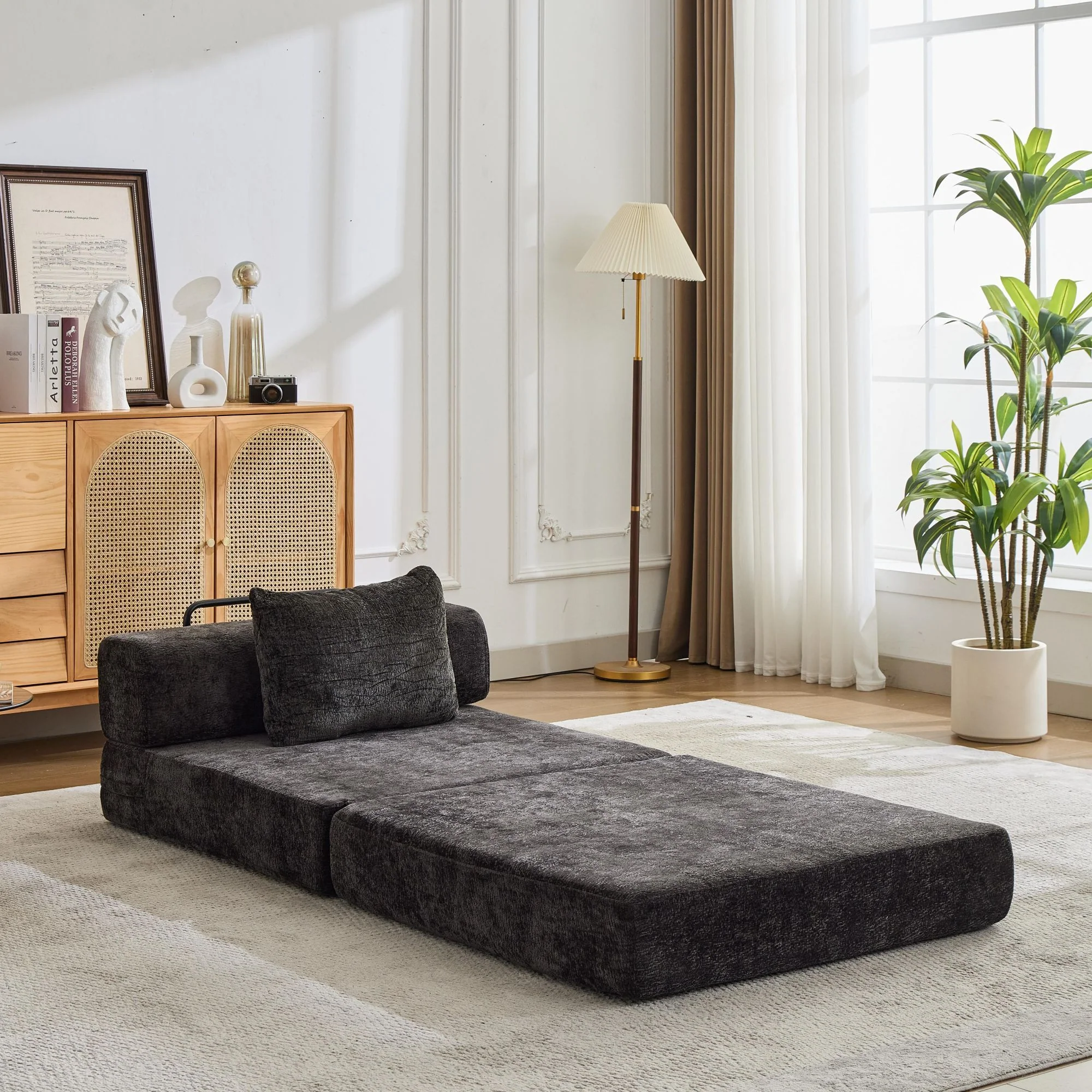 Convertible Floor Sofa Bed With Fixed Shape Frame For Living Room - Image 16