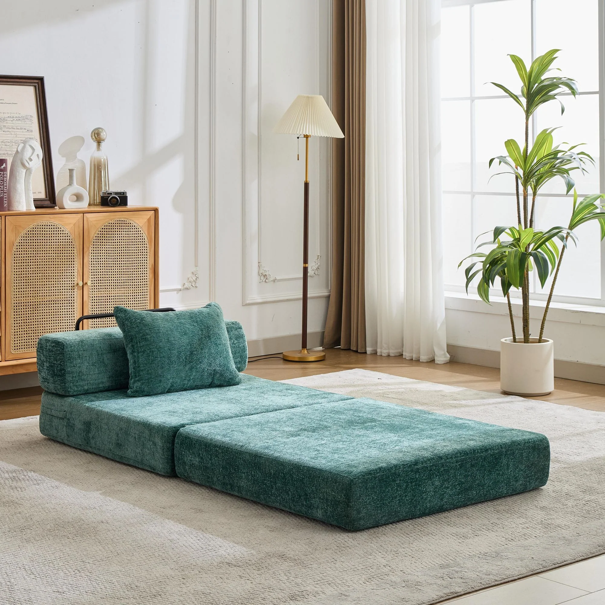Convertible Floor Sofa Bed With Fixed Shape Frame For Living Room - Image 6
