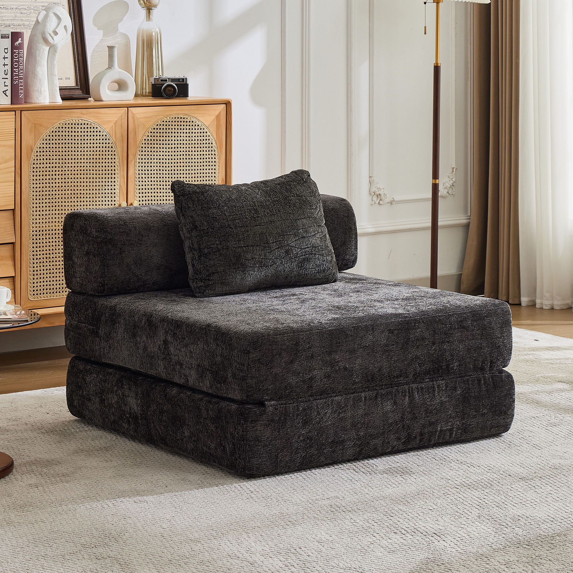 Convertible Floor Sofa Bed With Fixed Shape Frame For Living Room - Image 9