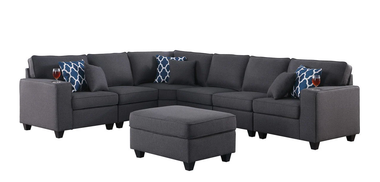 Cooper - Comfort Sectional Sofa With Ottomans And Cupholder - Image 5