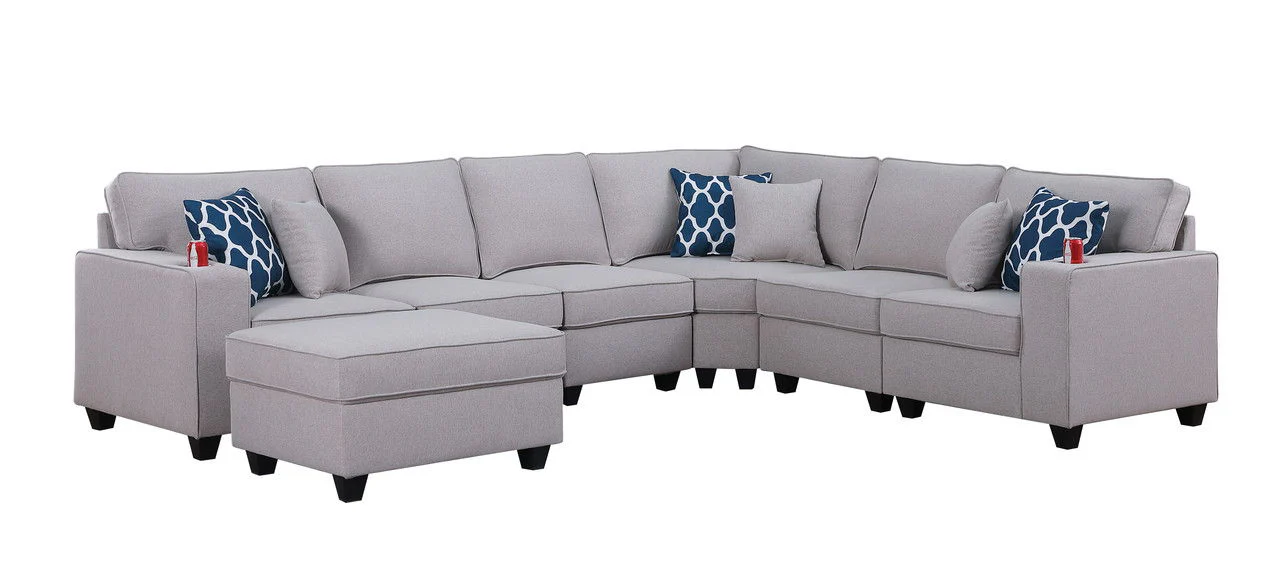 Cooper - Sectional Sofa With Ottomans And Cupholder - Image 6