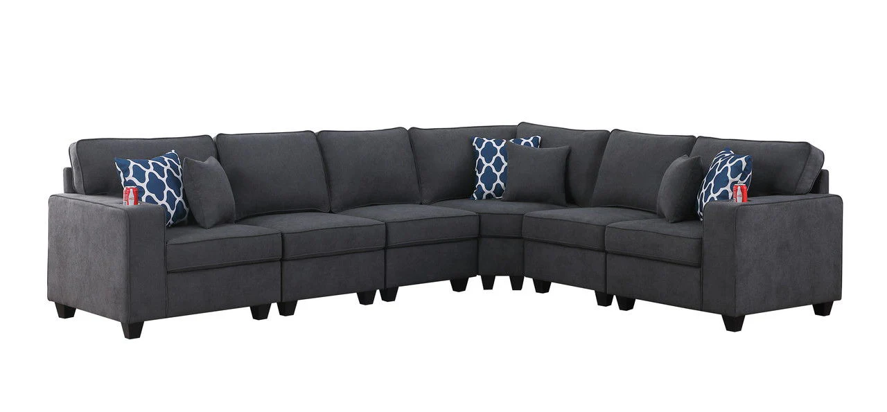 Cooper - Woven Sectional Sofa With Cupholder - Image 3