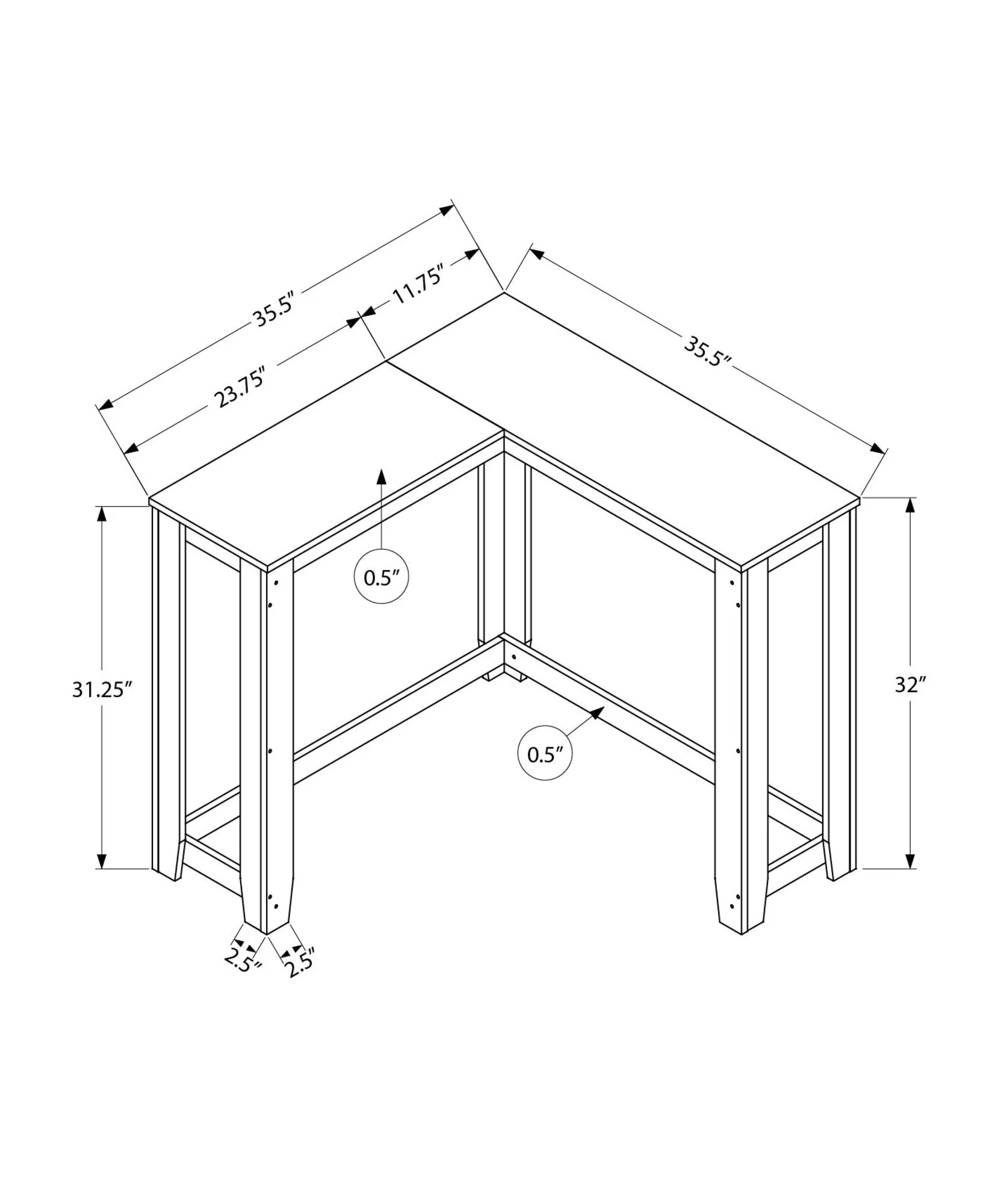 Corner Accent Console Table For Entryway, Unique Design Contemporary & Modern - Image 8