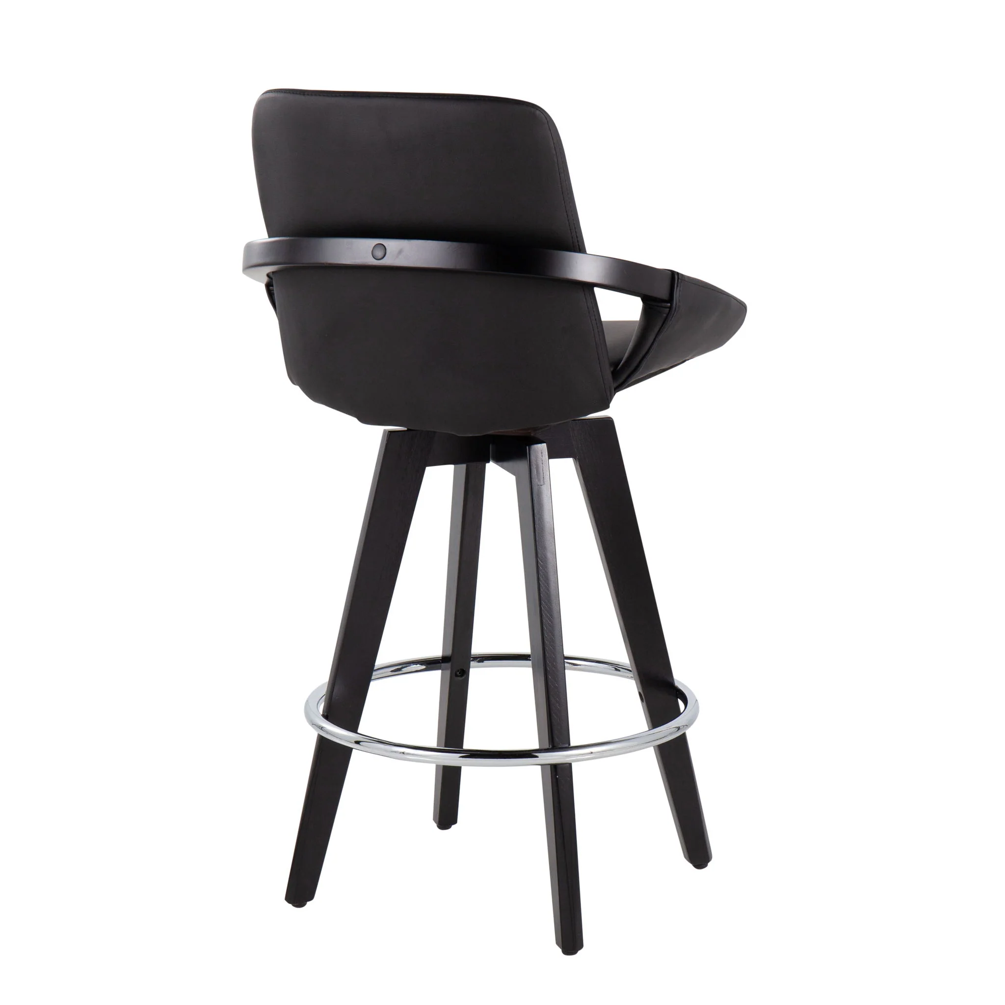 Cosmo - Contemporary Fixed Height Counter Stool With Swivel And Round Footrest (Set of 2) - Image 3