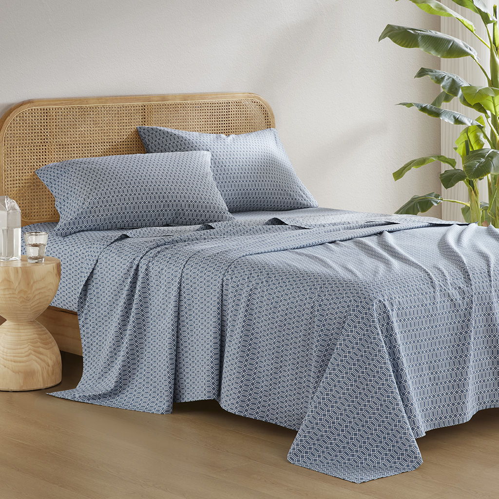 Cotton 144TC - Full Printed Sheets - Diamond Blue - Image 4