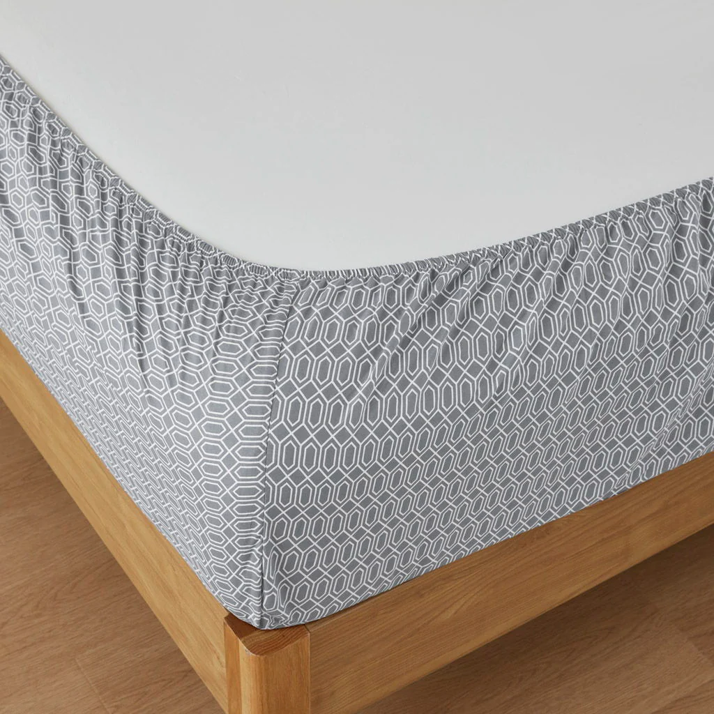 Cotton 144TC - Queen Printed Sheets - Diamond Gray - Image 2
