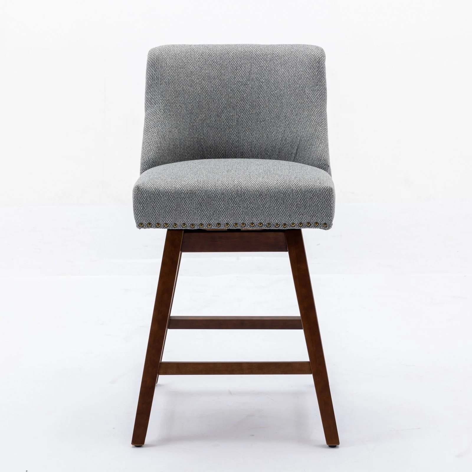 Counter Height Swivel Barstools, 26'' H Seat Height Upholstered Bar Stools (Set of 2), Fabric - Image 4