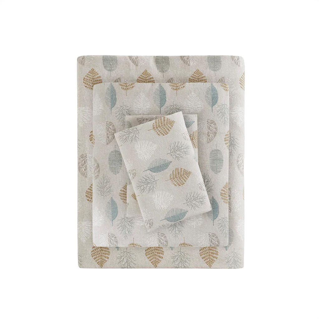 Cozy Flannel - Printed Sheet Set - Multi Leaves - Image 3
