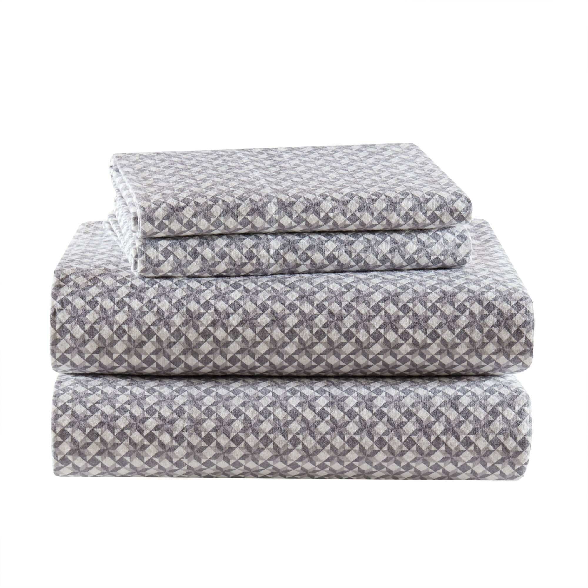 Cozy Cotton Flannel - Full Printed Sheet Set - Snowflake - Image 4