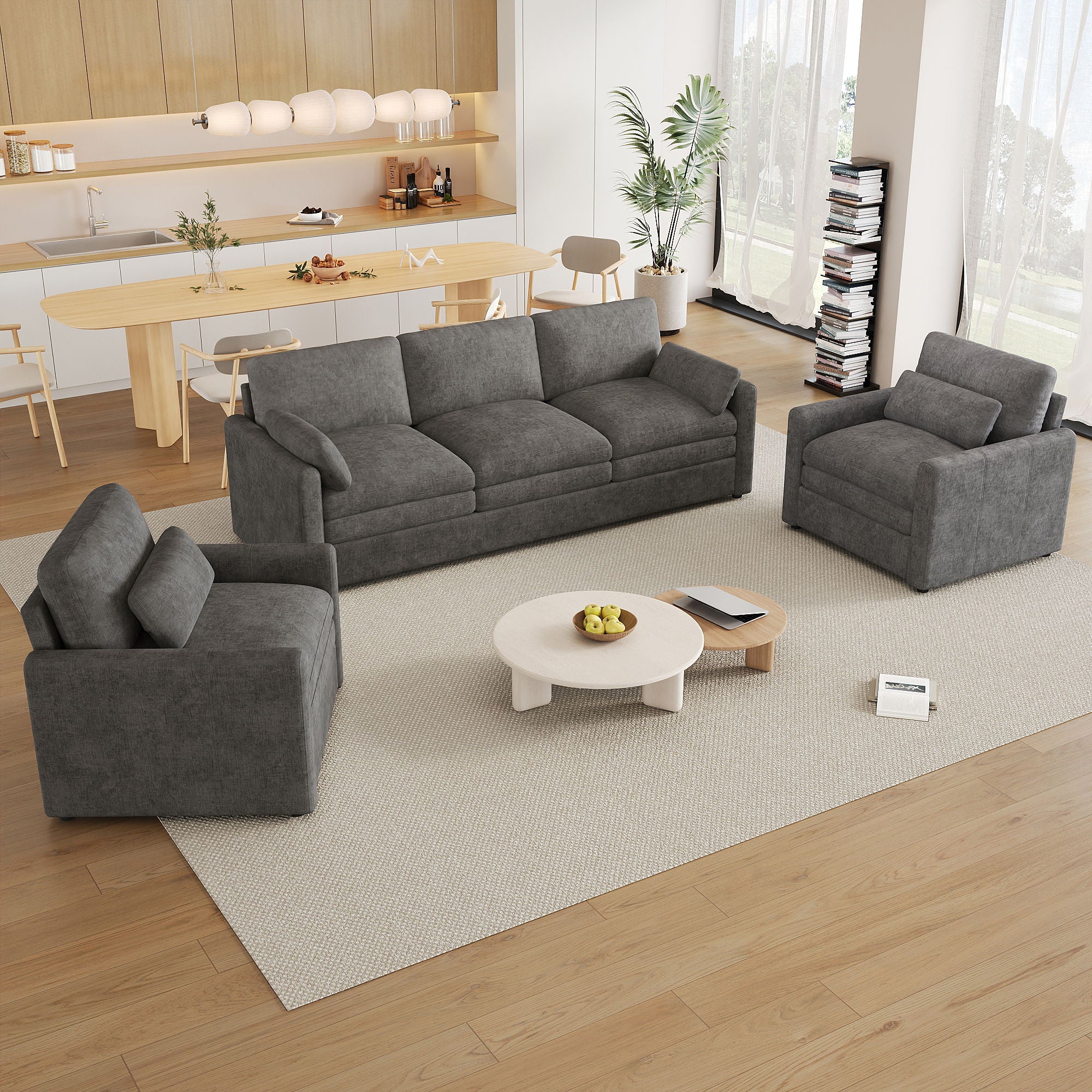 Cozy Sofa Set Oversized Comfy Cloud Sofa With Double Cushion - Image 17