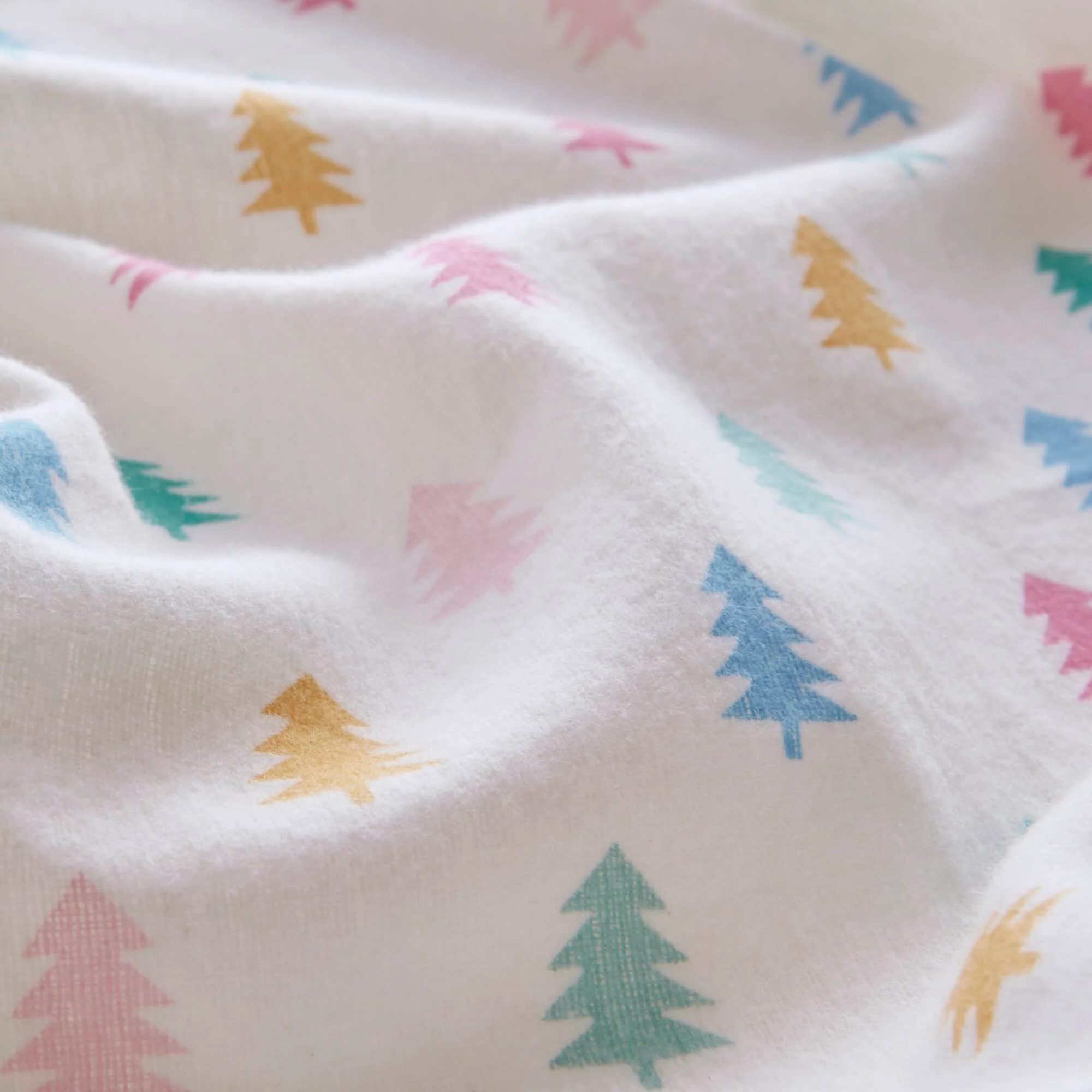 Cozy Soft - Full 100% Flannel Pigment Printed Sheet Set - Tree Block - Image 2