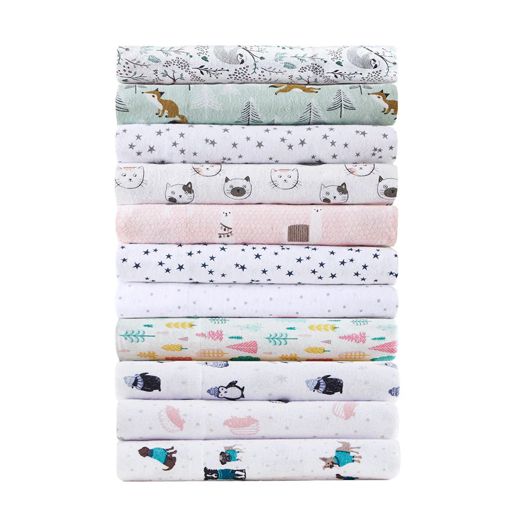 Cozy Soft - Novelty Print Sheet Set - Gray Sloths - Image 4
