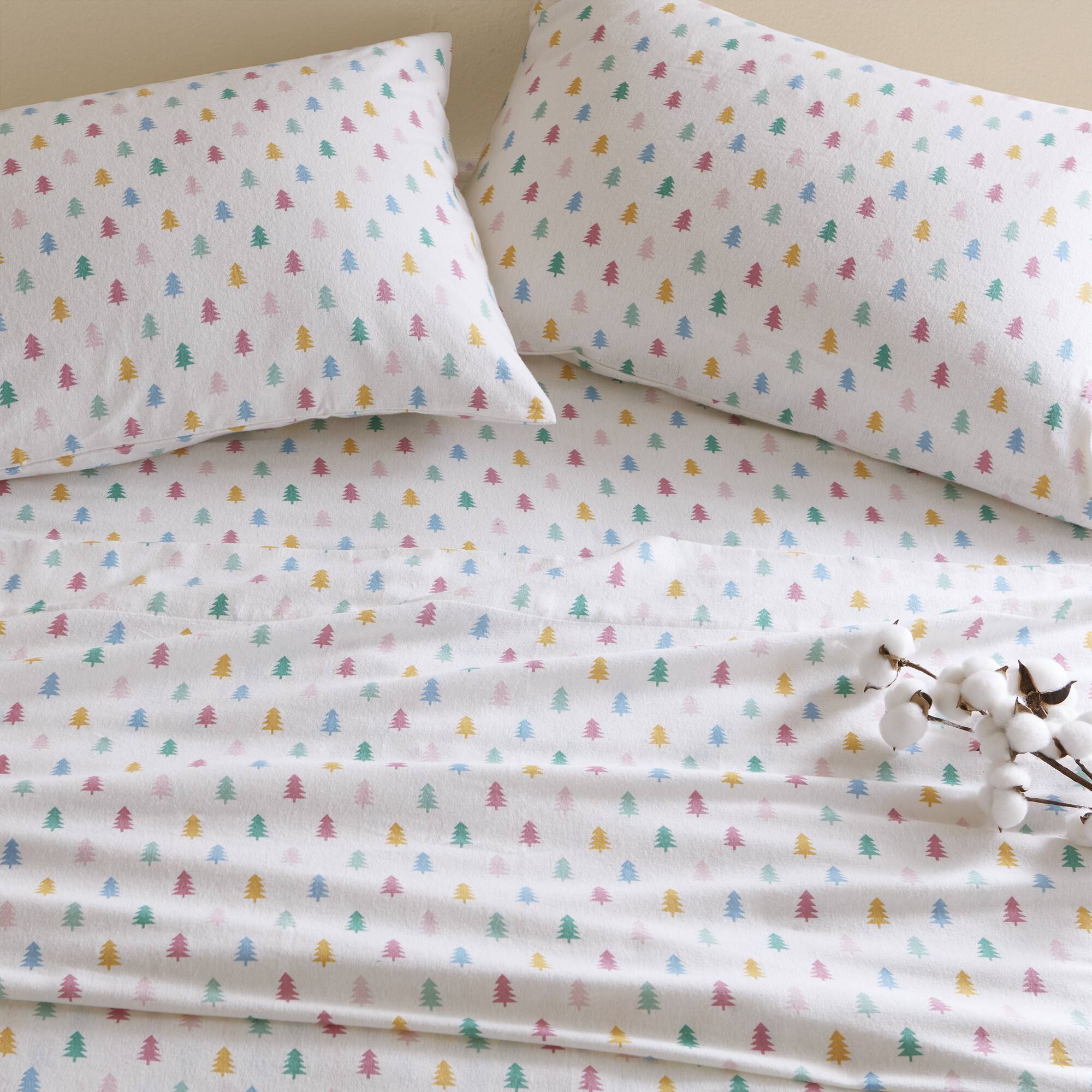 Cozy Soft - Twin Long 100% Flannel Pigment Printed Sheet Set - Tree Block - Image 4