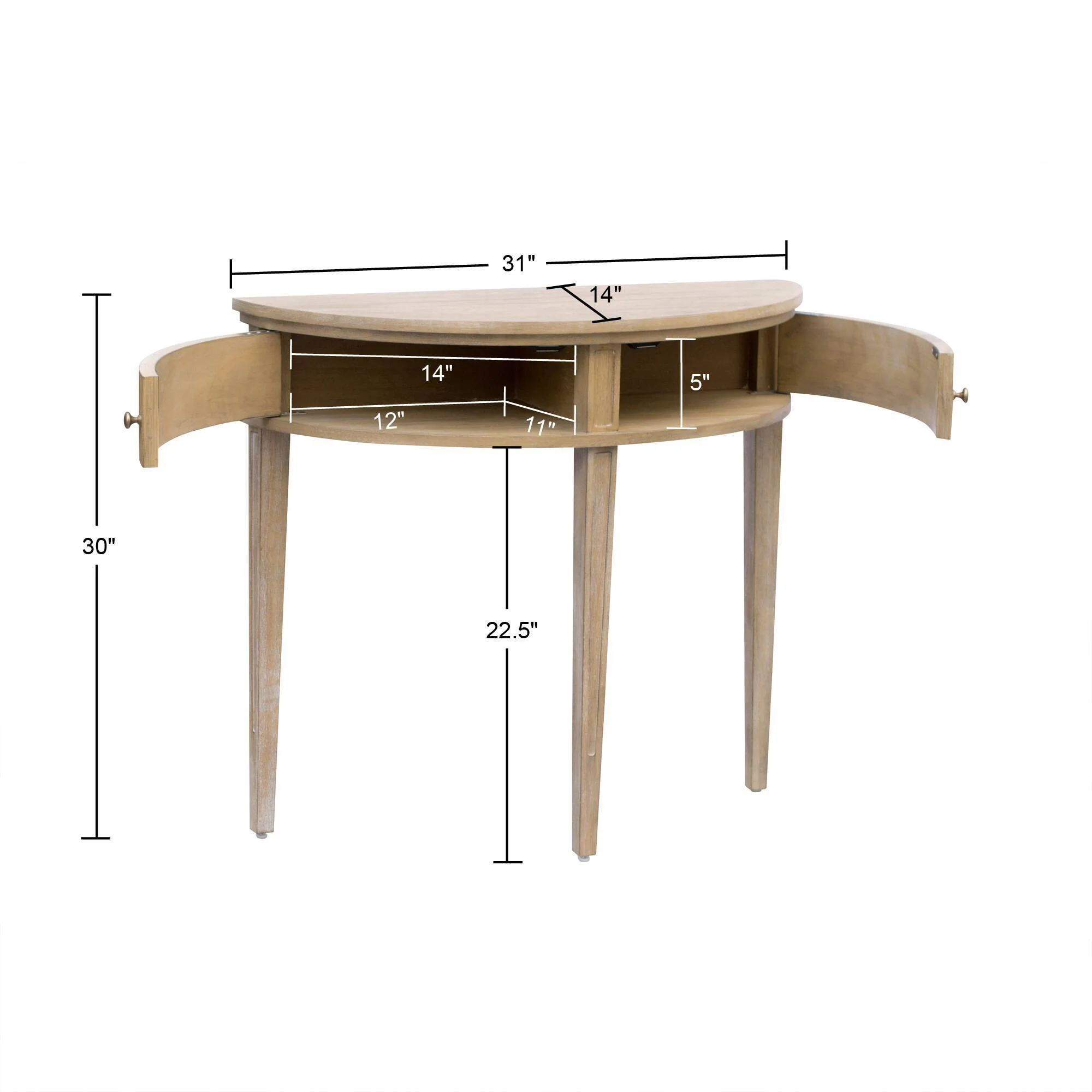 Crestview - Vintage Storage Console Table - Reclaimed Wheat - Image 4