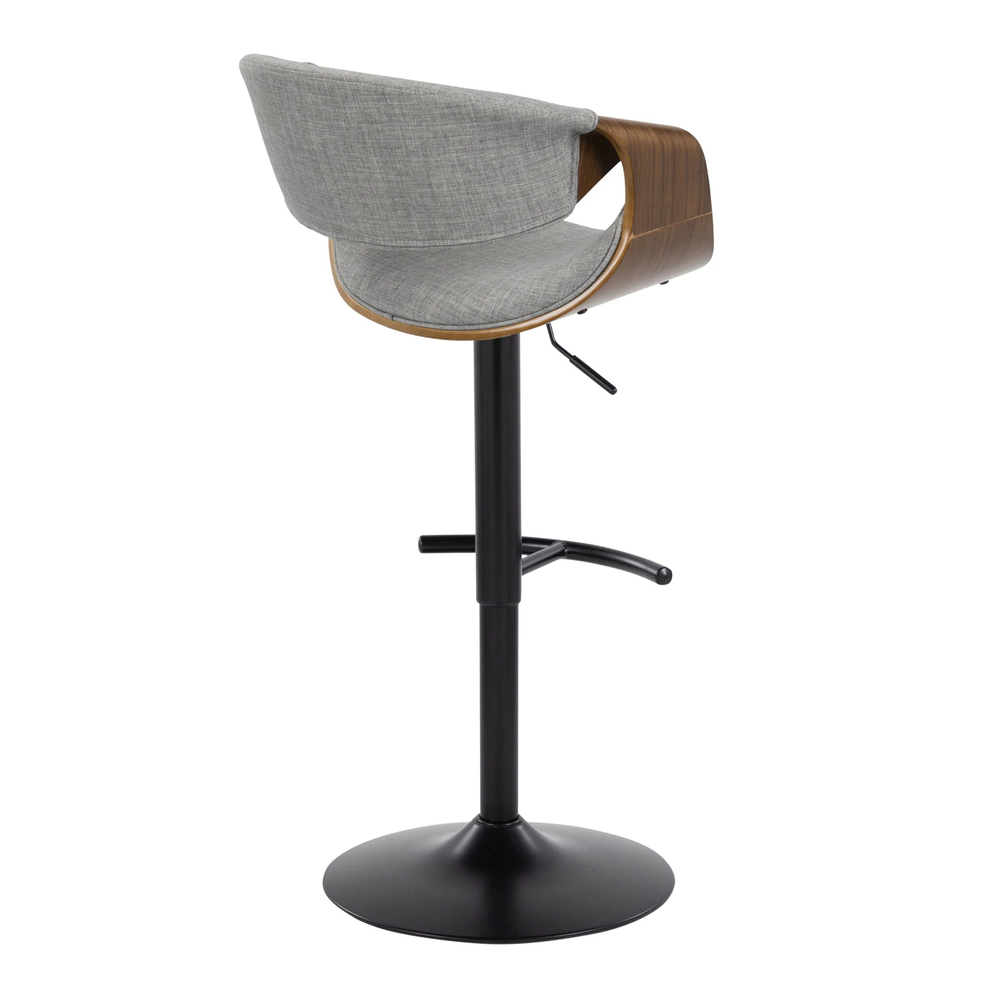 Curvo - Mid Century Modern Adjustable Barstool With Swivel & Rounded T Footrest (Set of 2) - Image 16