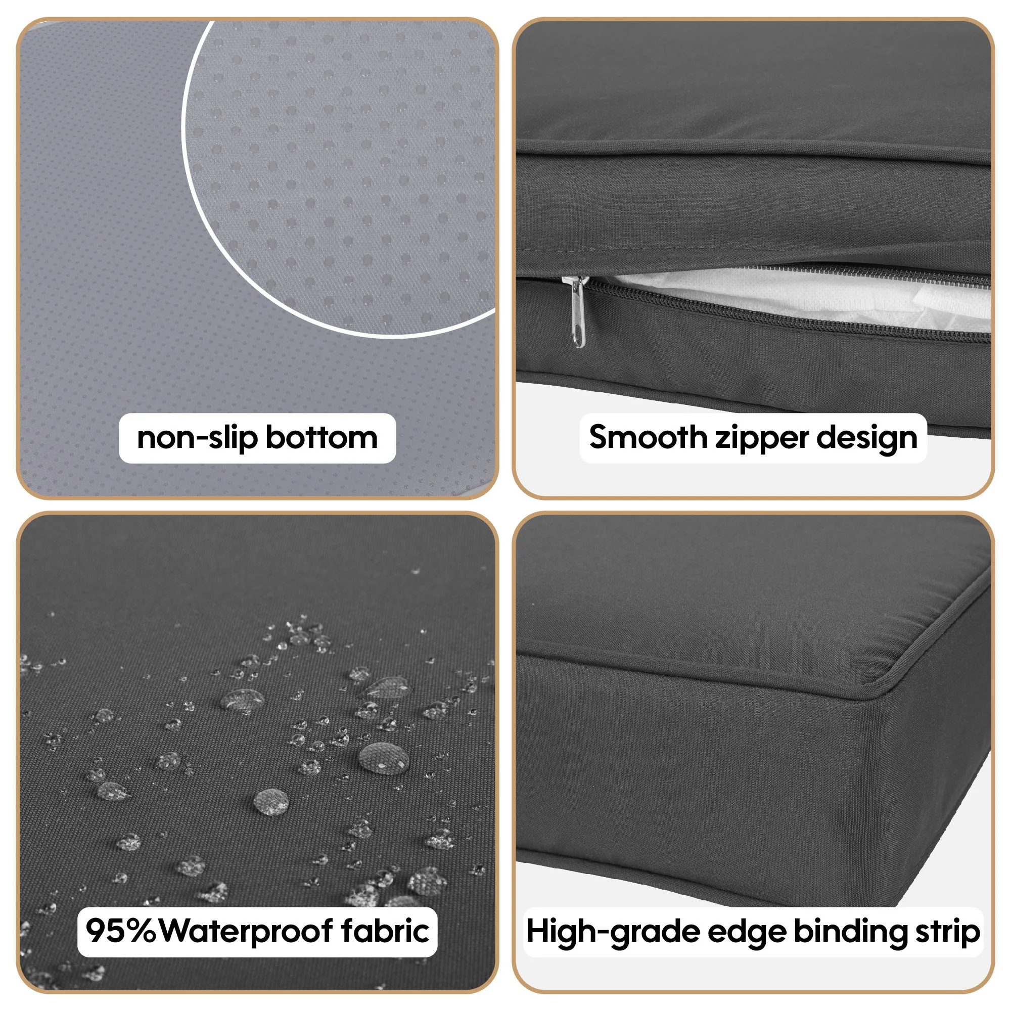 Cushion Covers For 7 Piece Wicker Sectional Sofa, 14 Pack Seat And Back Slipcovers With Zipper - Image 10