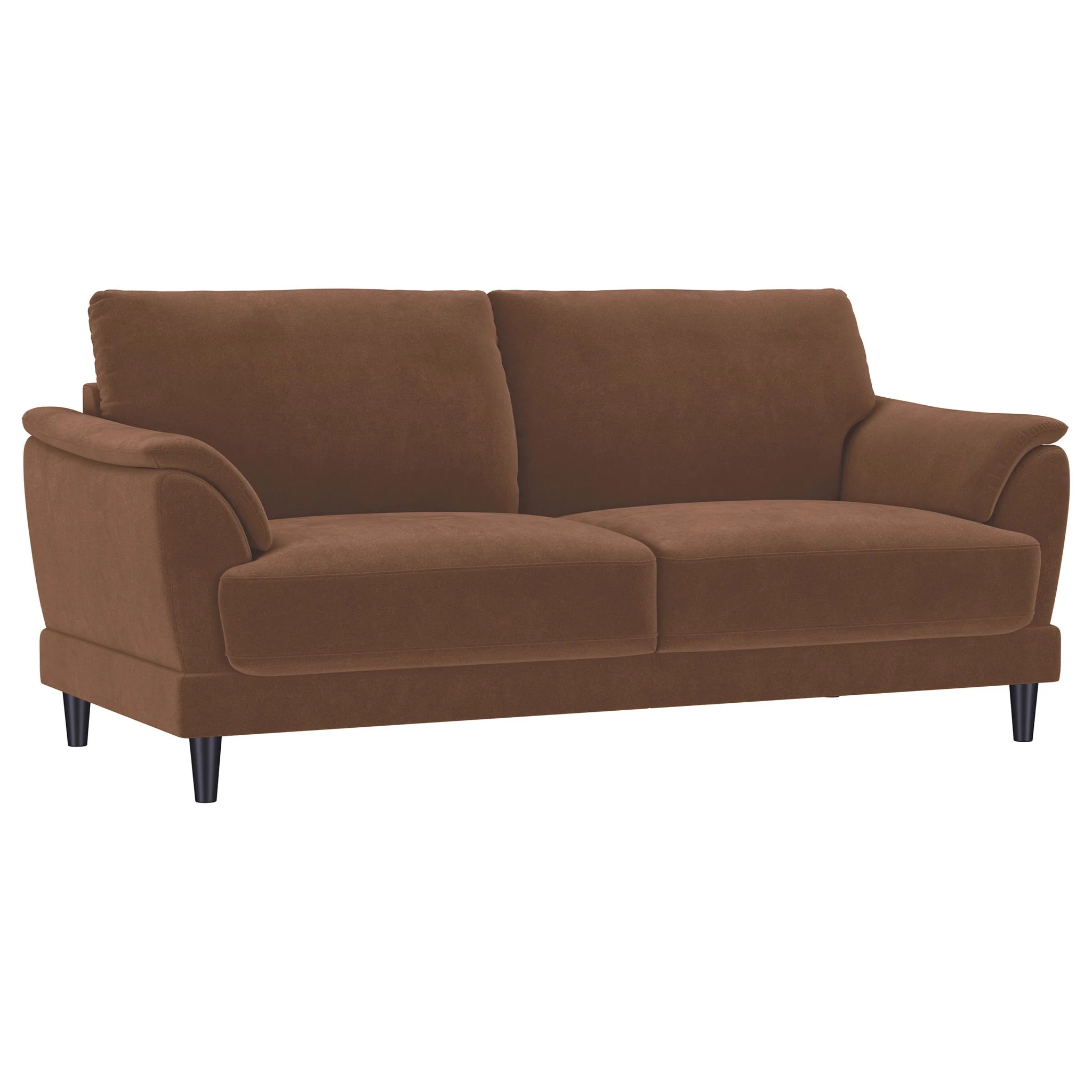 Dania - 2 Piece Upholstered Crescent Arm Sofa Set - Rust - Image 3