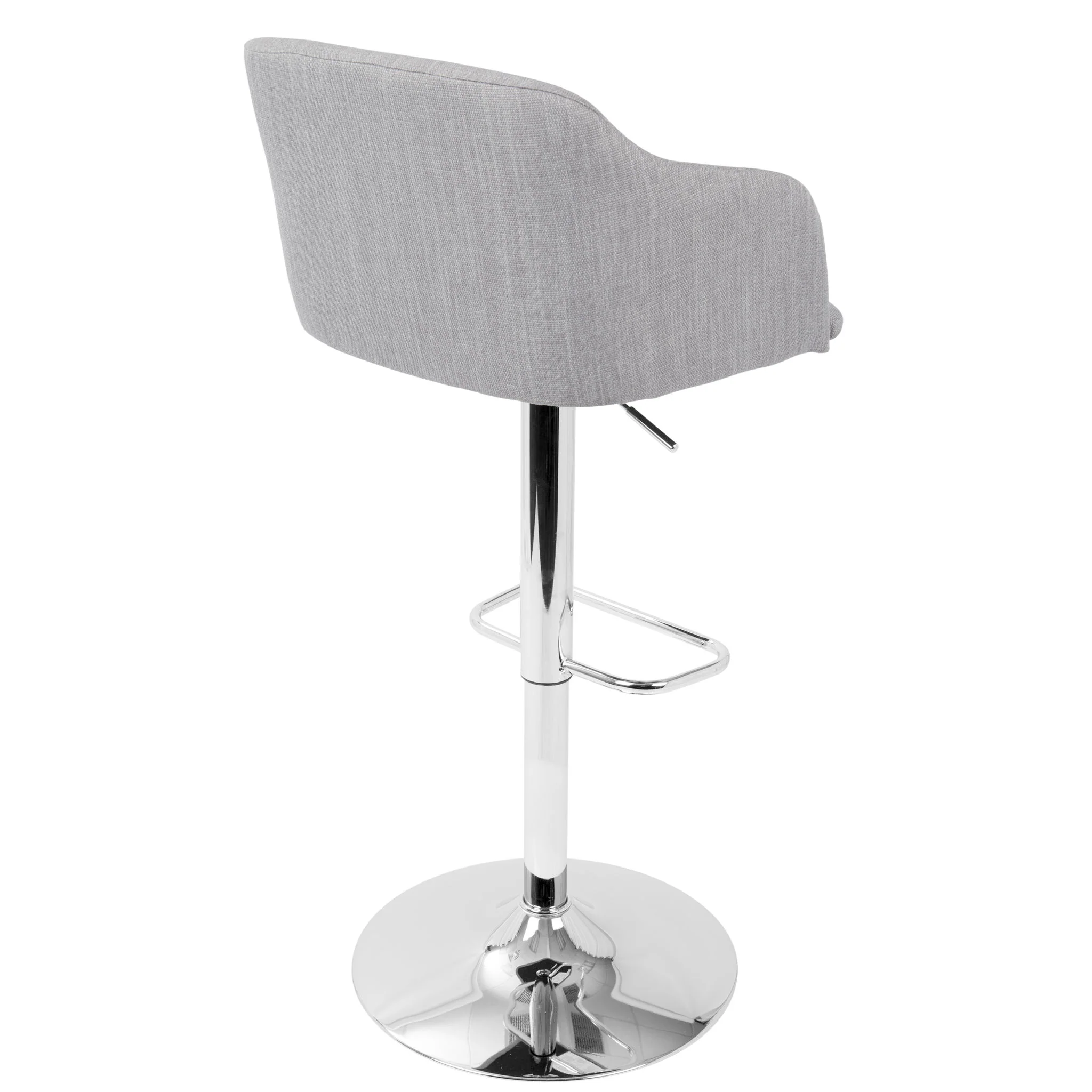 Daniella - Contemporary Adjustable Barstool With Swivel - Light Gray - Image 3