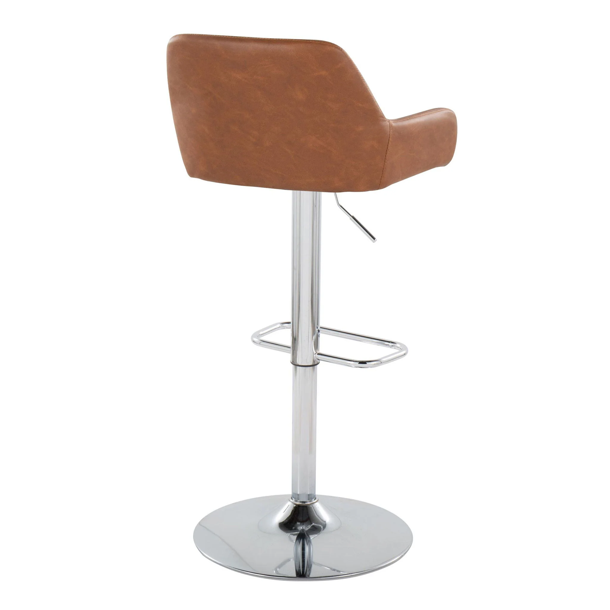 Daniella - Contemporary Adjustable Barstool With Swivel With Rounded Rectangle Footrest (Set of 2) - Image 6