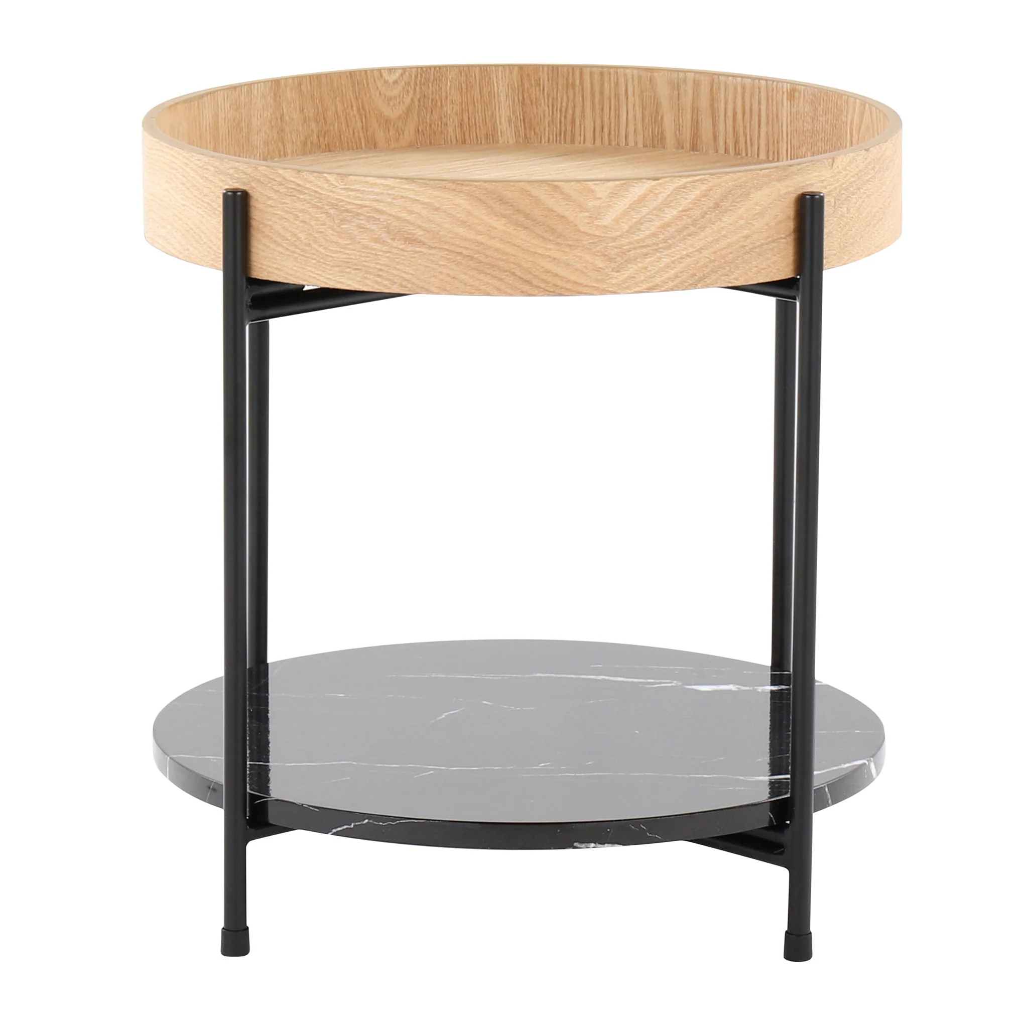 Daniella - Contemporary End Table - Black / Natural - Image 3