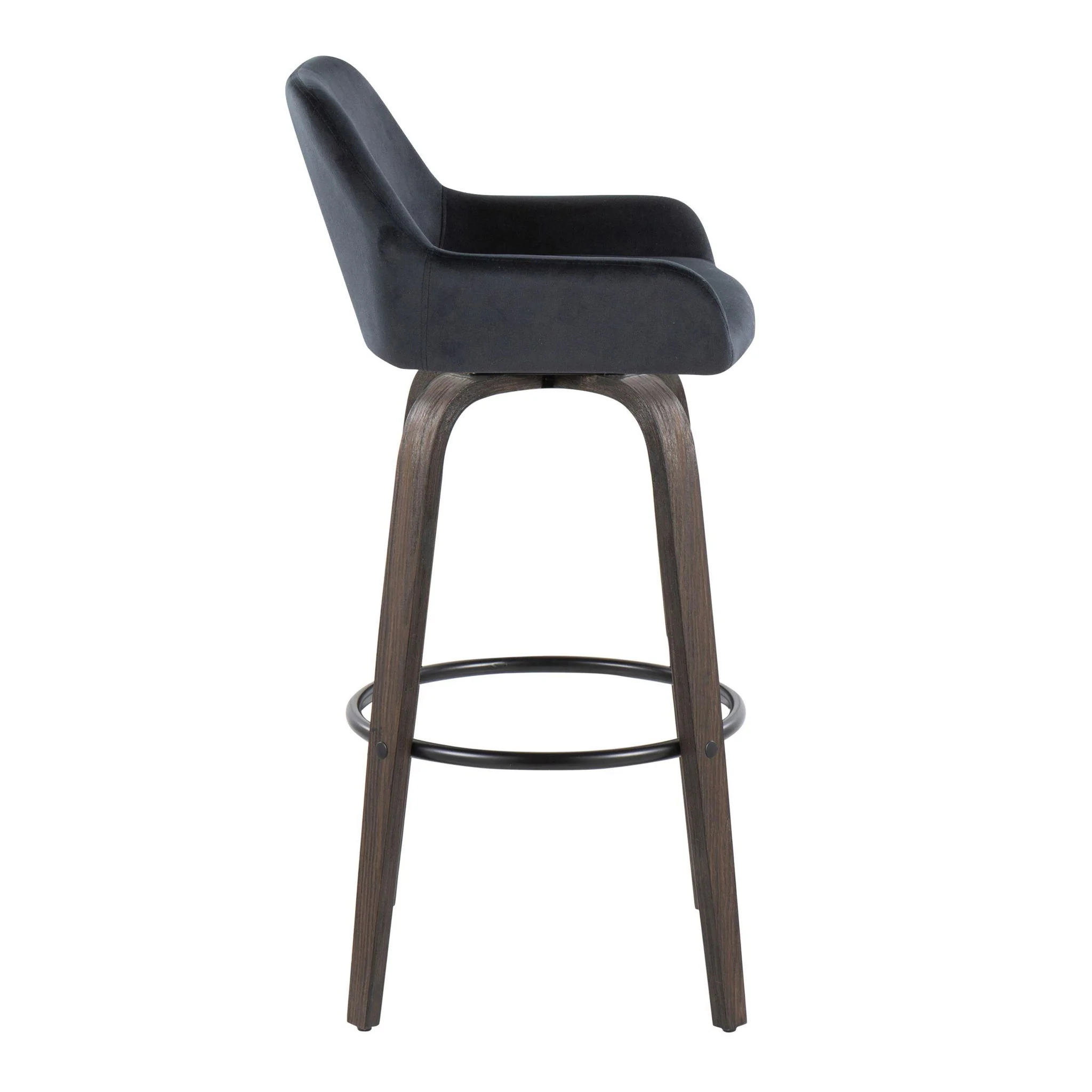 Daniella - Contemporary Fixed Height, Barstool With Swivel With Round Footrest (Set of 2) - Image 10