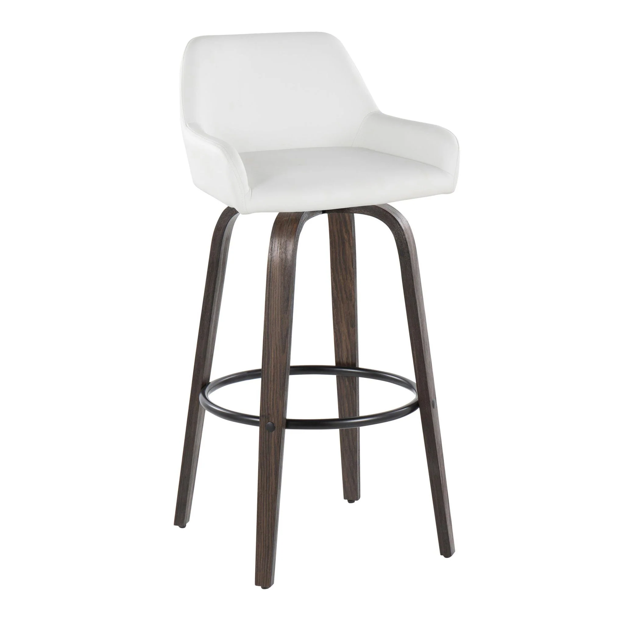 Daniella - Contemporary Fixed Height, Barstool With Swivel With Round Footrest (Set of 2) - Image 17