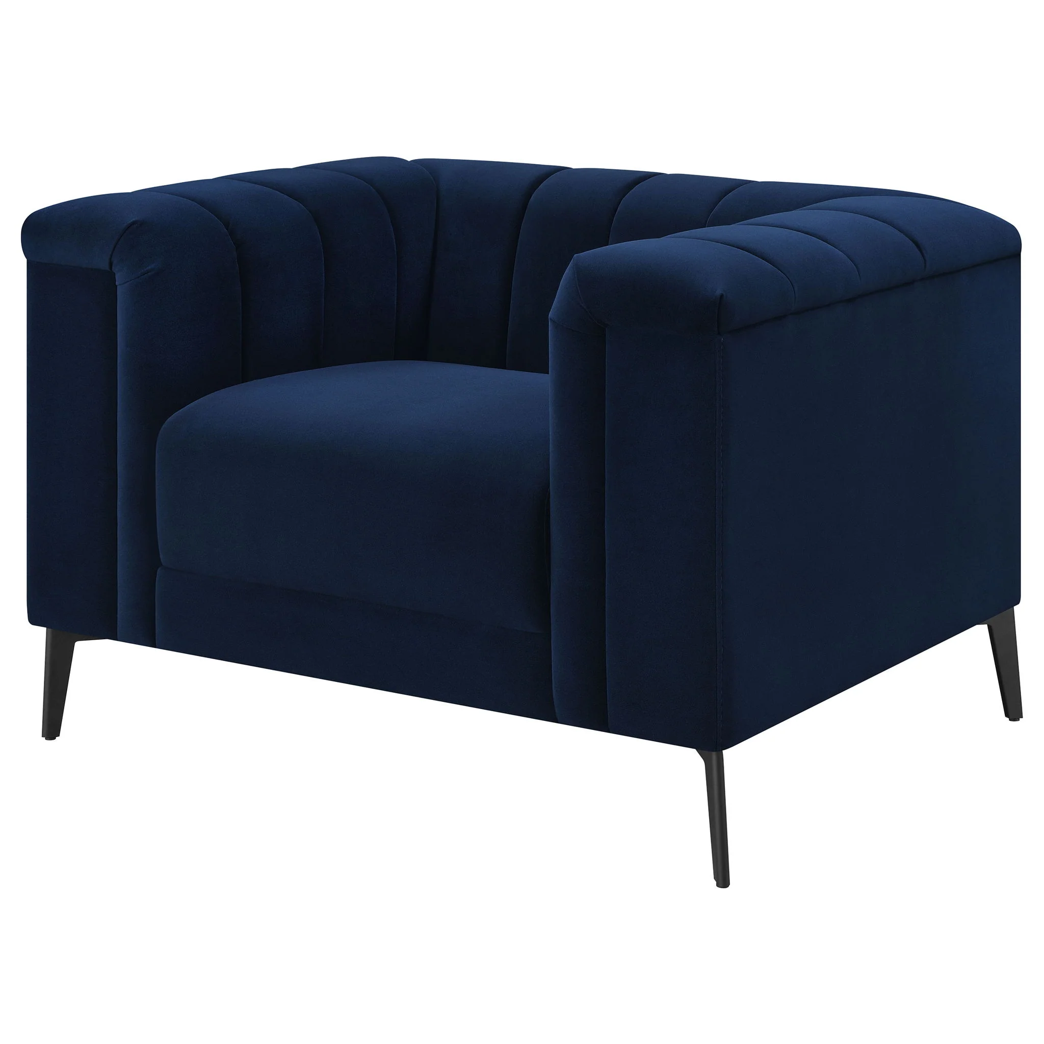 Darci - Accent Armchair With Seating And Tapered Legs - Blue - Image 4