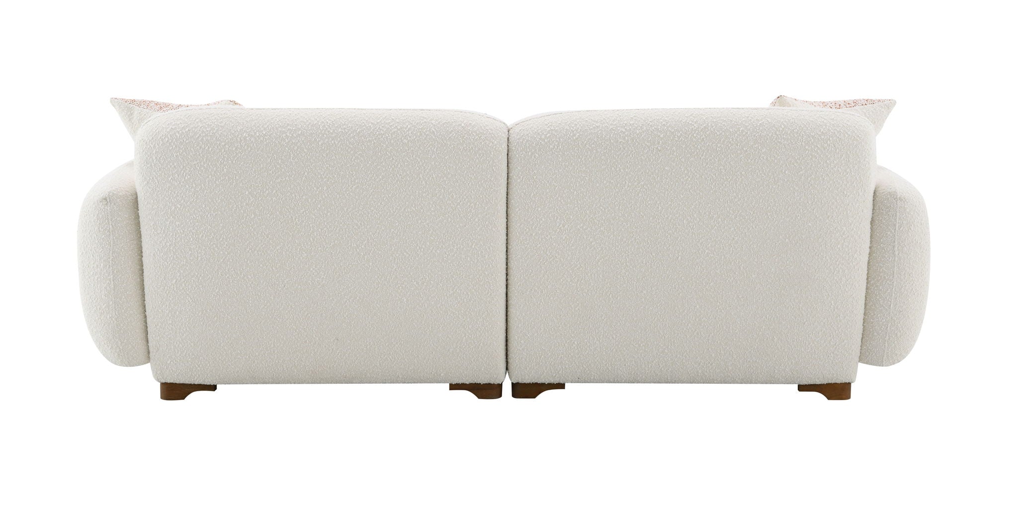 Darius - Boucle Sofa With 2 Toss Pillows - Beige - Image 3