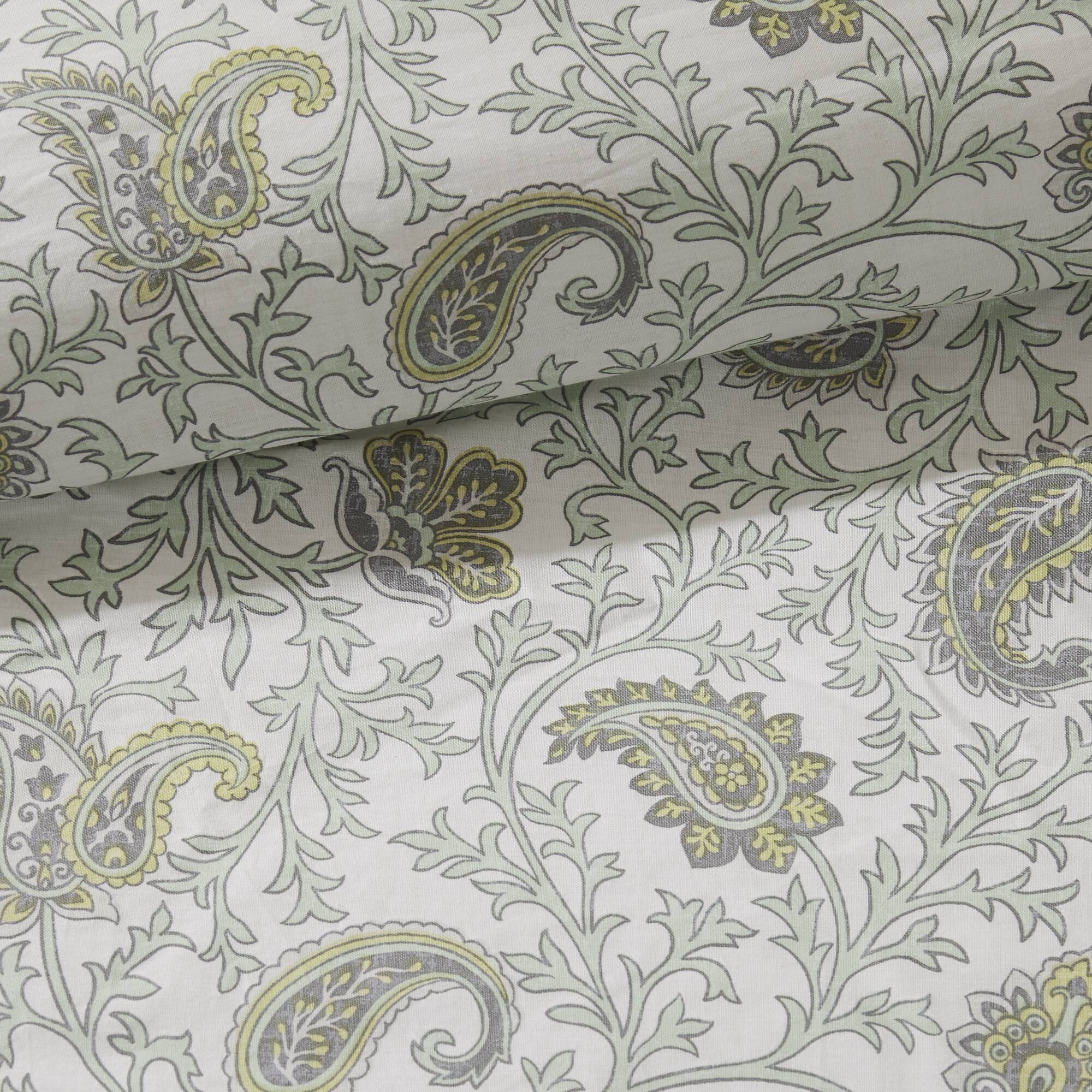Dawn - 9 Piece King Percale Comforter Set - Sage Green - Image 2