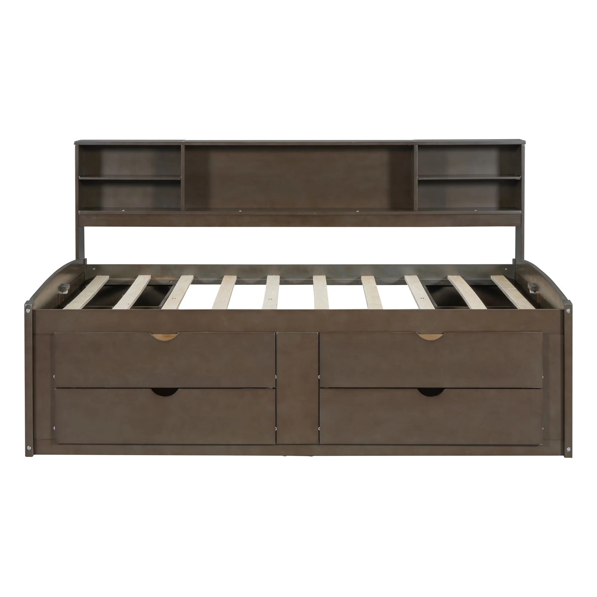 Daybed With 2 Bedside Cabinets, Upper Shelves And 4 Drawers - Image 10