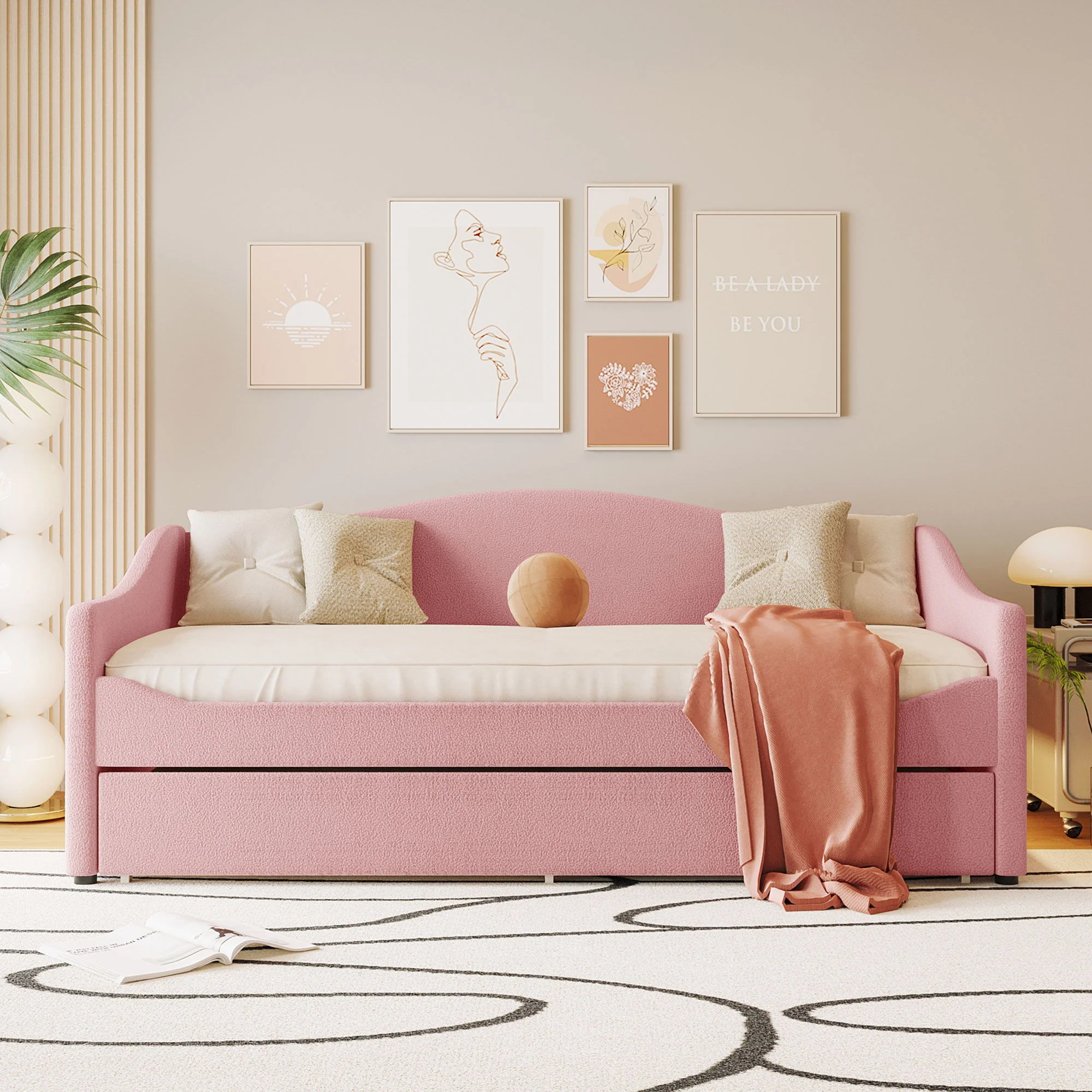 Design Upholstered Daybed With Light And Trundle - Image 4