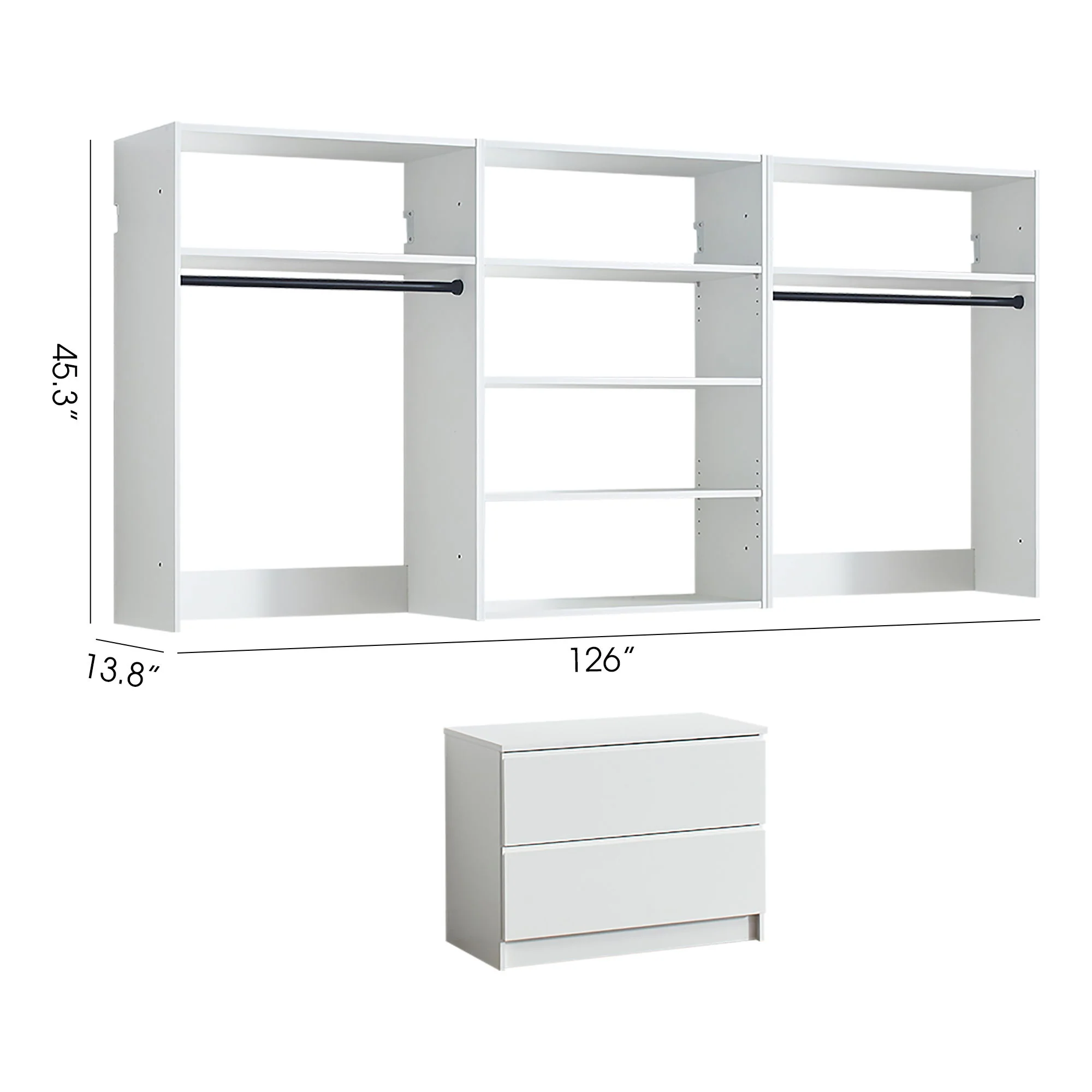 Devi - Wall Mounted Closet System With Modular Units - Image 7