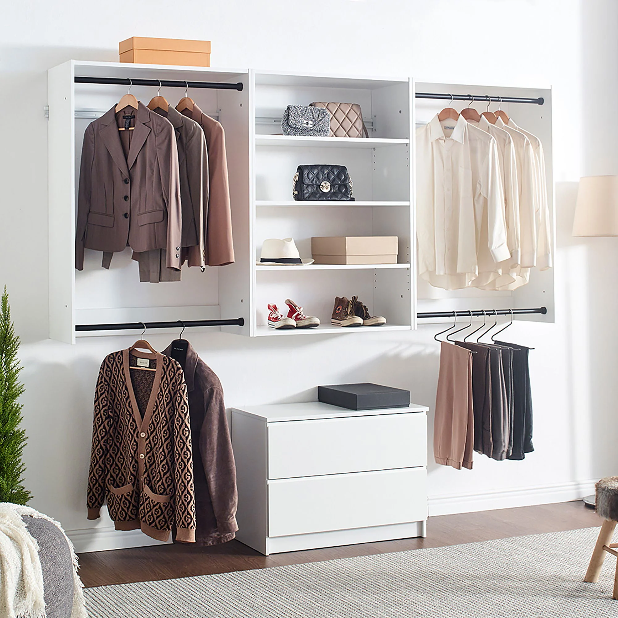Devi - Wall Mounted Wood Closet System With Modular Units - Image 8
