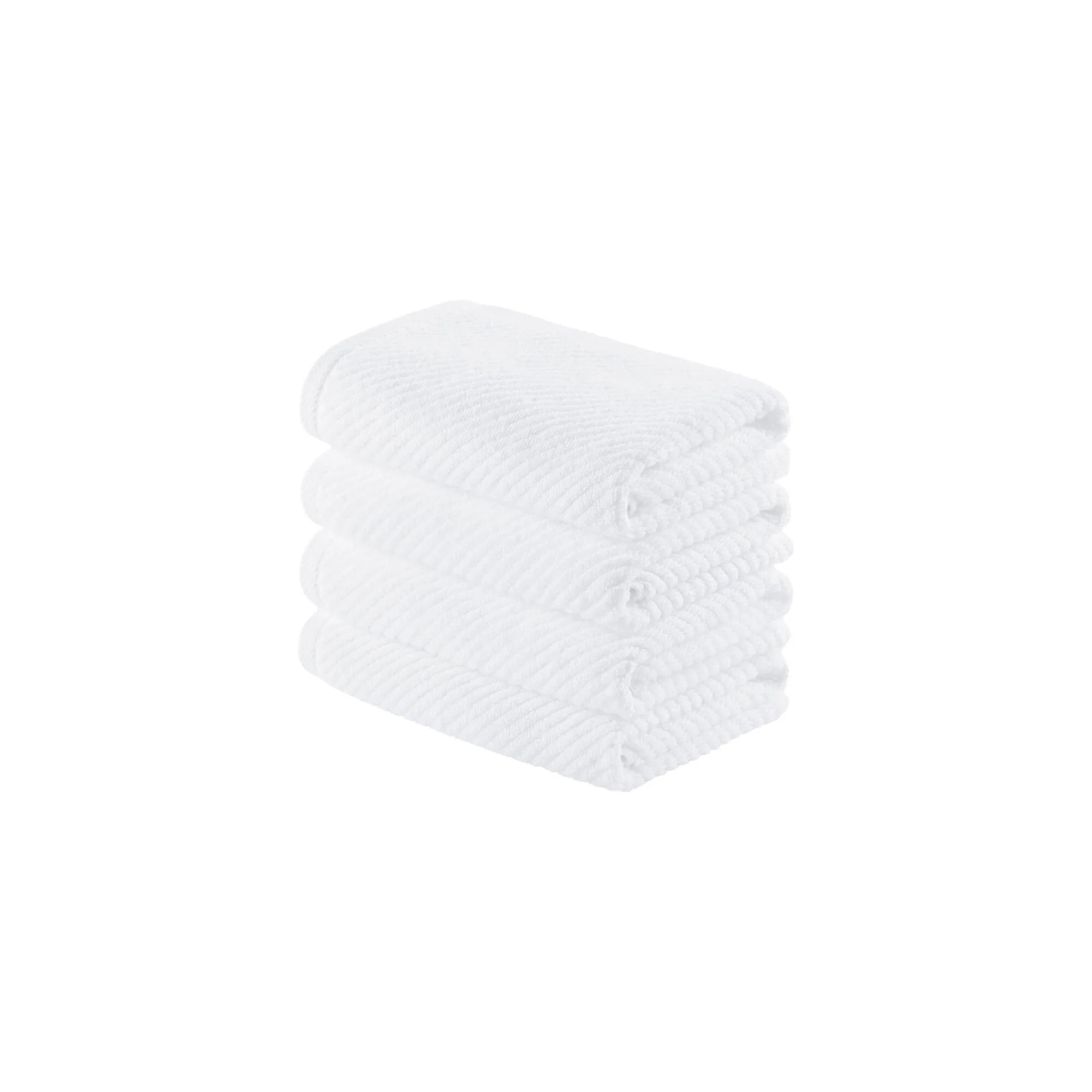 Diagonal Ribbed - 4 Piece Hand Towels Set - White - Image 4