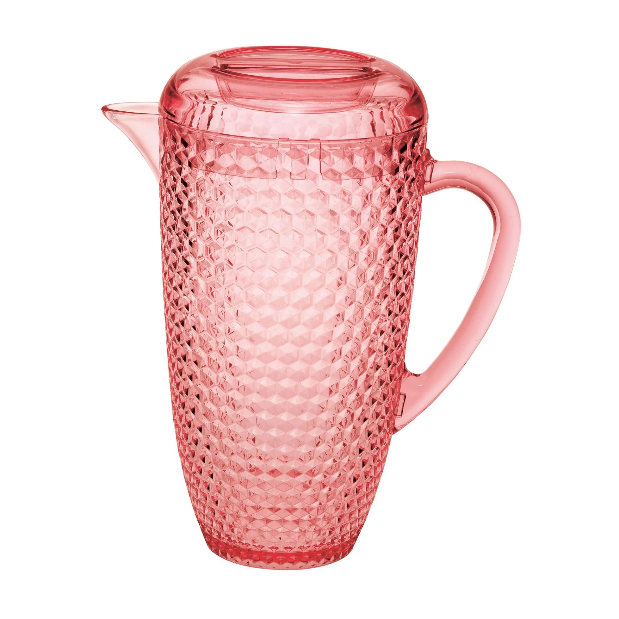 Diamond Cut Unbreakable Plastic Water Pitcher With Lid - Image 2