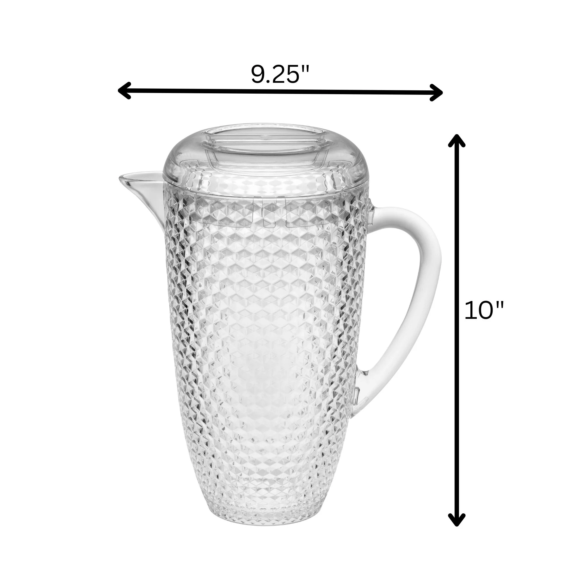 Diamond Cut Unbreakable Plastic Water Pitcher With Lid - Image 5