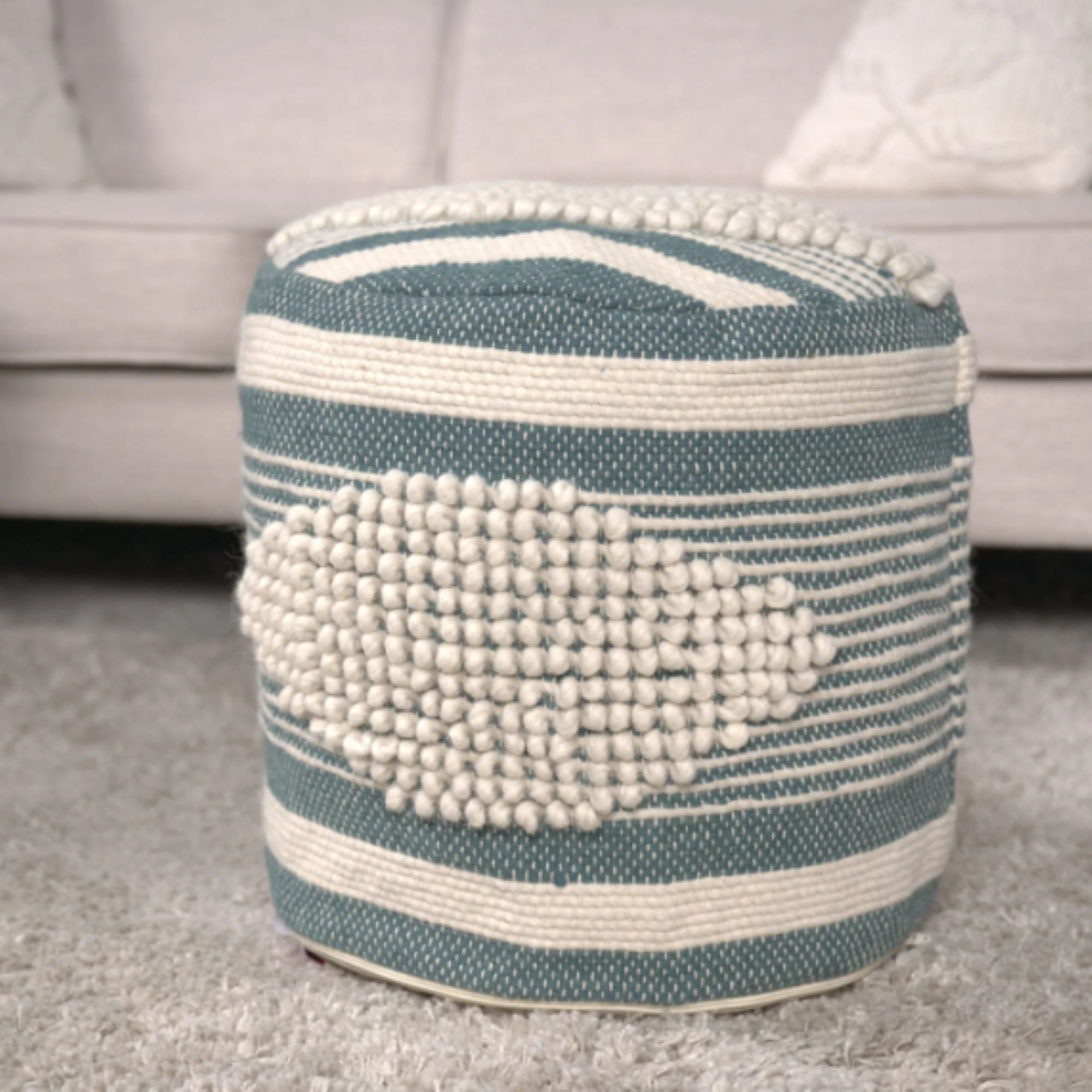 Diamond - Handcrafted Cylindrical Pouf - Image 10